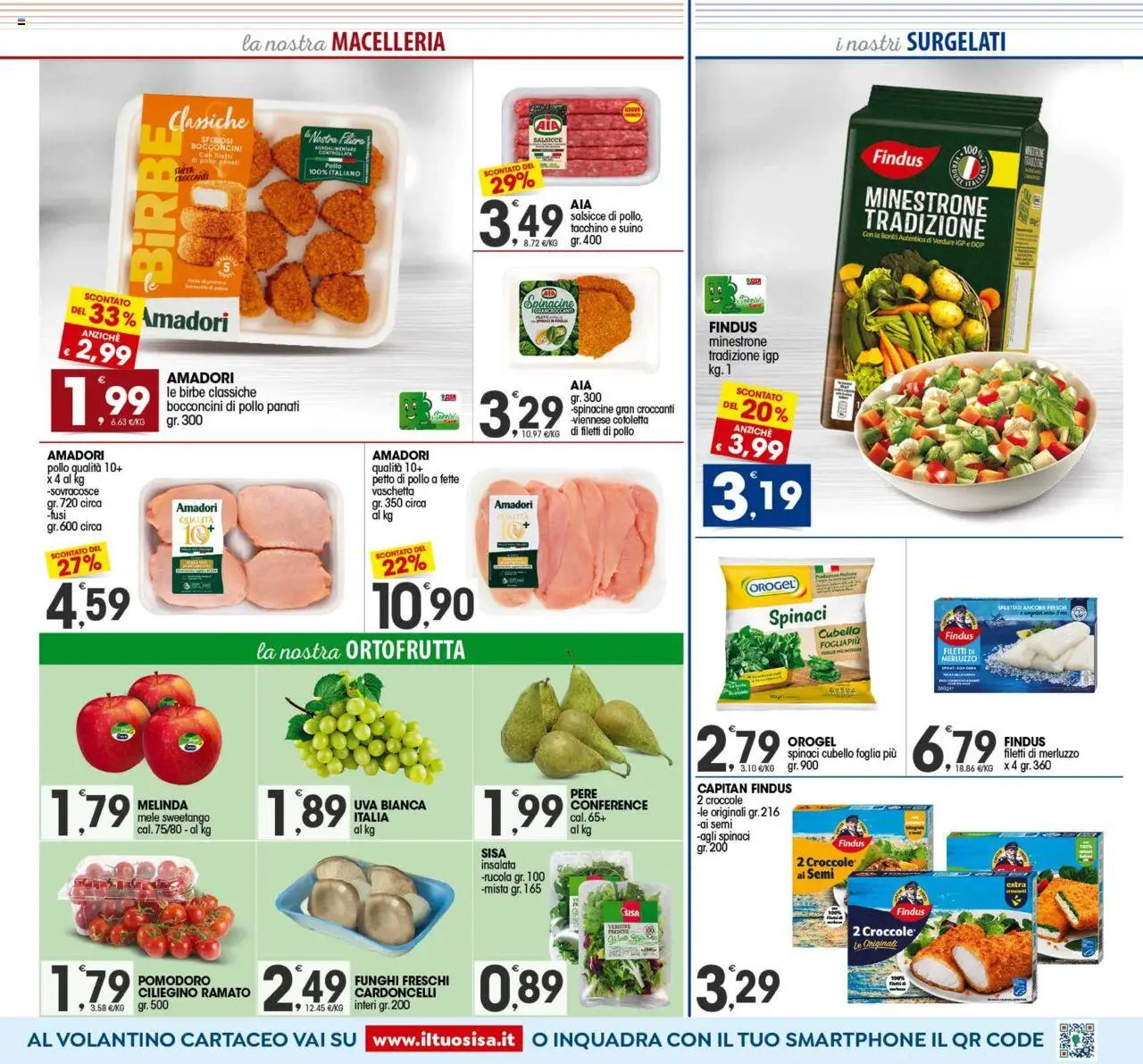 Volantino SISA del 23.09.2025 | Pagina: 3 | Prodotti: Minestrone, Pollo, Mele, Pomodoro