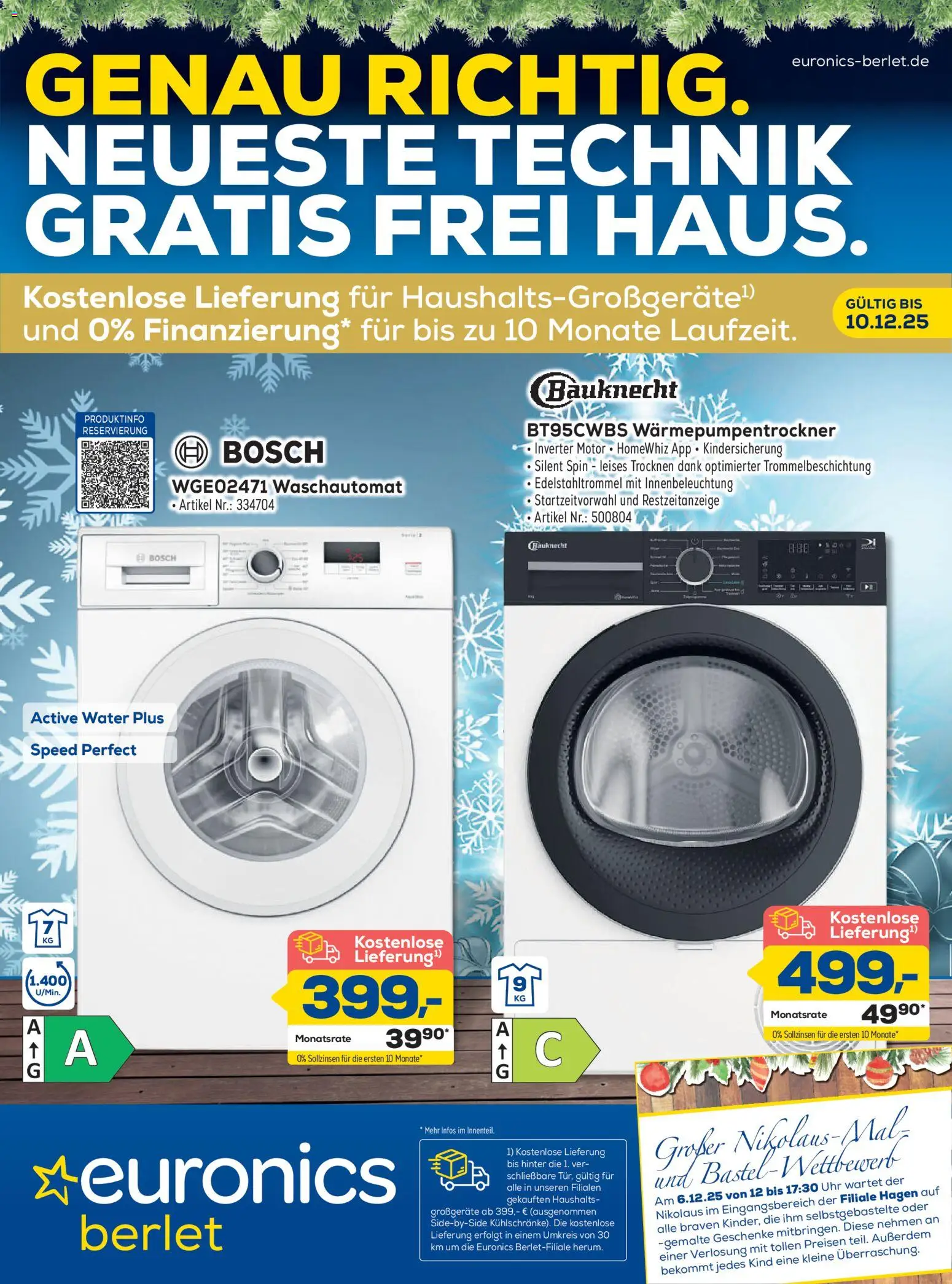Euronics Haushaltsgeräte Spezial! – gültig ab 27.11.2025 | Seite: 1 | Produkte: Bosch, Uhr