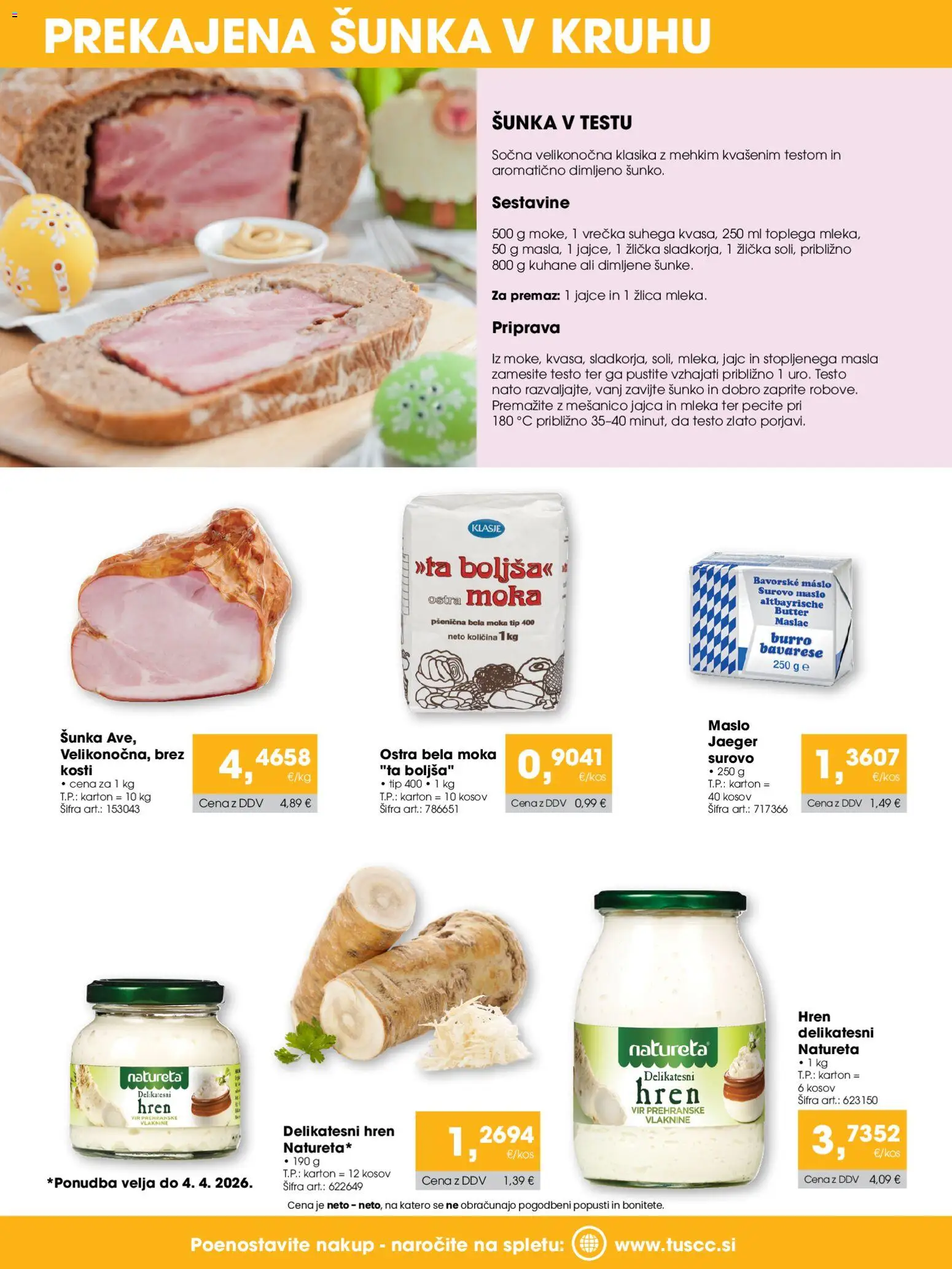 Novi Tuš katalog ponudbe – veljaven od 23.03.2026 | Stran: 3 | Izdelki: Moka, Žlica, Maslo, Jajca