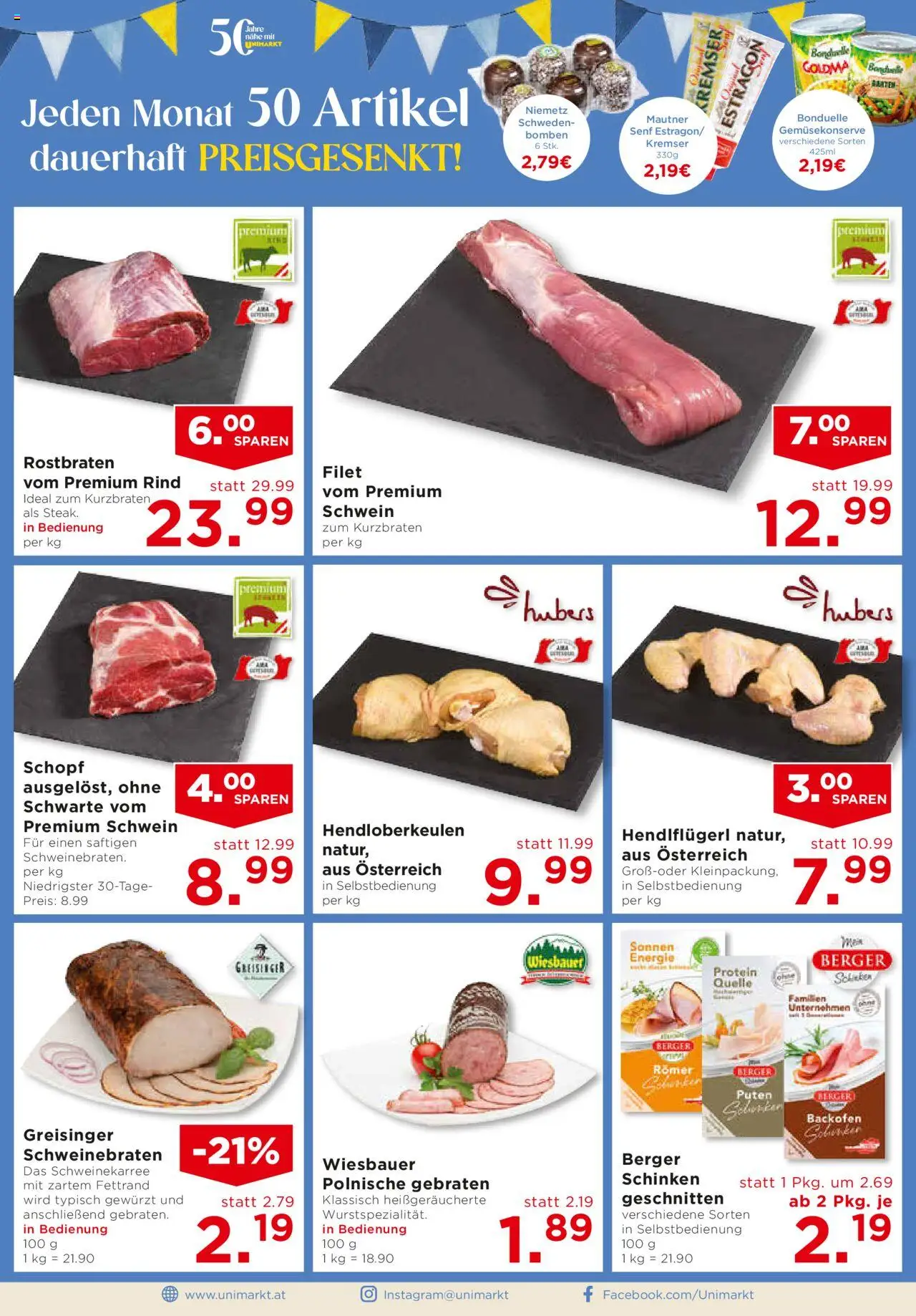 Unimarkt Flugblatt gültig ab 08.10.2025 | Seite: 8 | Produkte: Schinken