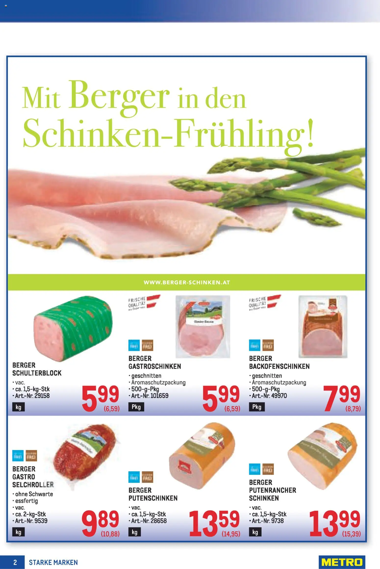 Metro Starke Marken gültig ab 05.03.2026 | Seite: 2 | Produkte: Schinken