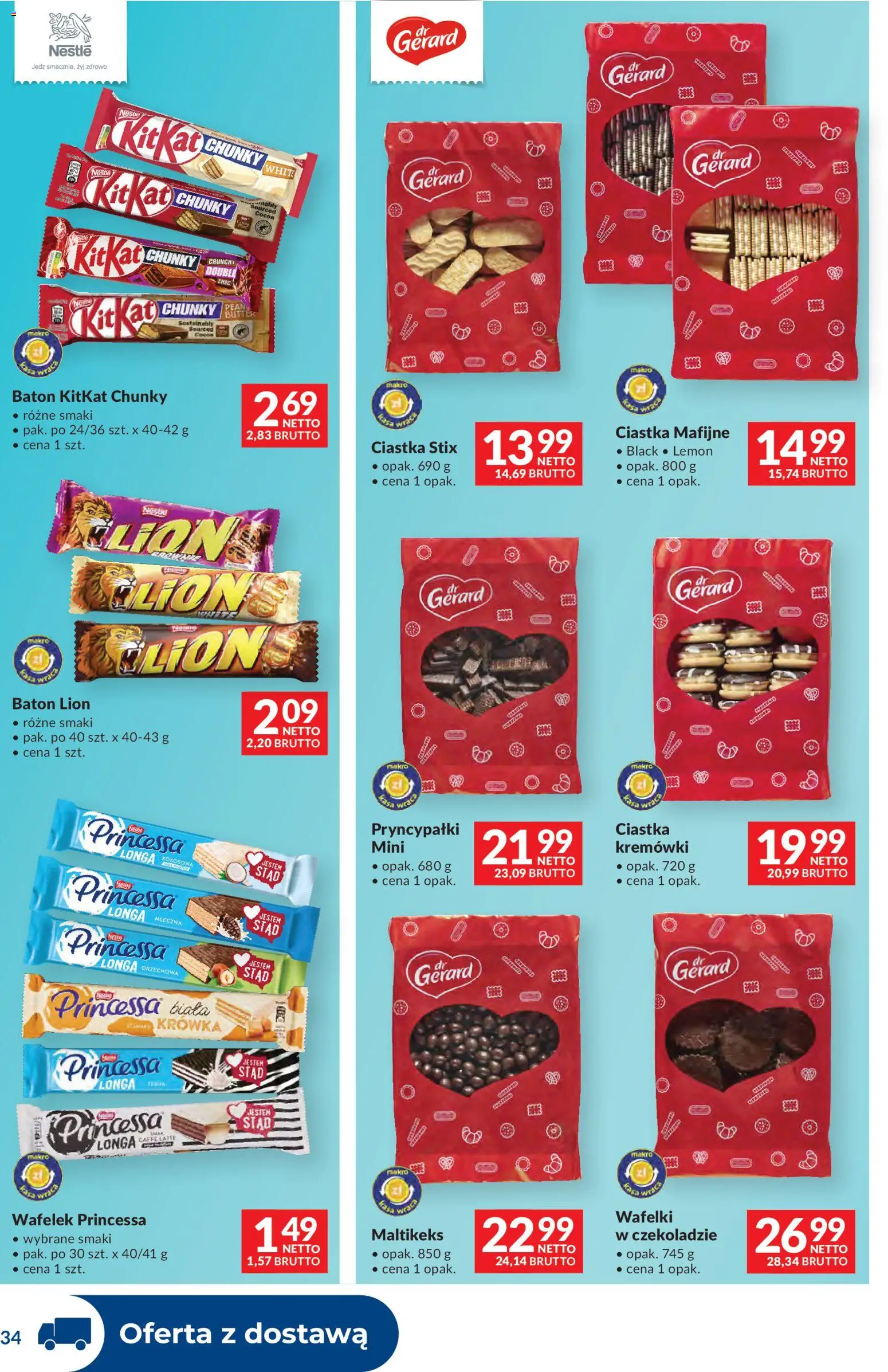 Makro Gazetka - Dystrybucja do sklepów od 25.11.2025 | Strona: 34 | Produkty: Krowka, Ciastka mafijne, Baton, Ciastka