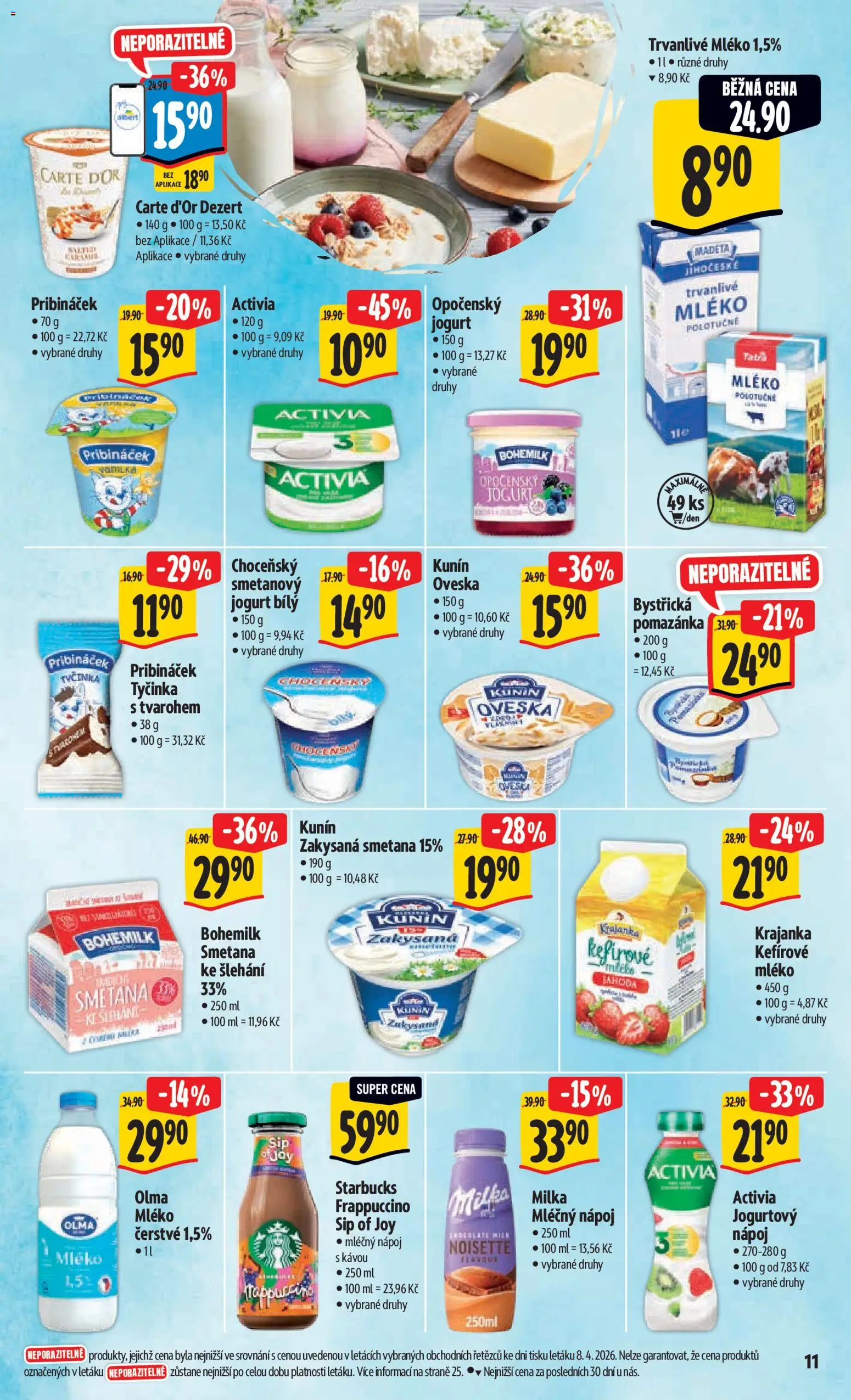 Albert leták - Hypermarket - Harfa od 15.04.2026 | Strana: 19 | Produkty: Mléko, Smetana, Zakysaná smetana, Carte d'or