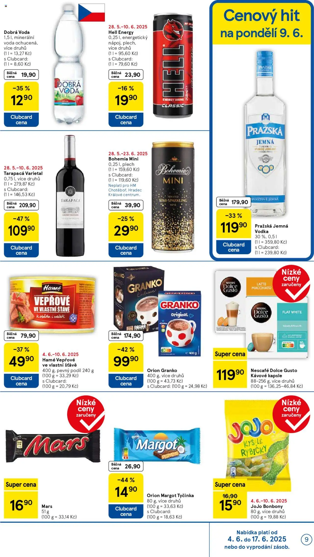 Tesco leták - Hypermarket od 04.06.2025 | Strana: 9 | Produkty: Dolce Gusto, Tarapaca, Kávové kapsle, Granko