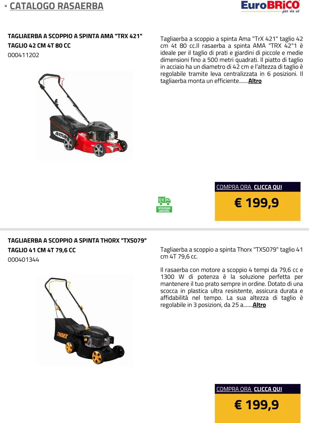 Volantino Eurobrico del 23.07.2025 | Pagina: 21 | Prodotti: Rasaerba, Piatto