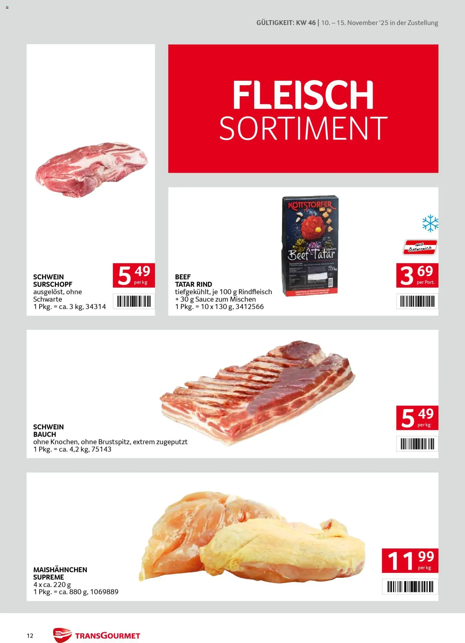 Transgourmet Zustellaktion gültig ab 10.11.2025 | Seite: 12 | Produkte: Rindfleisch