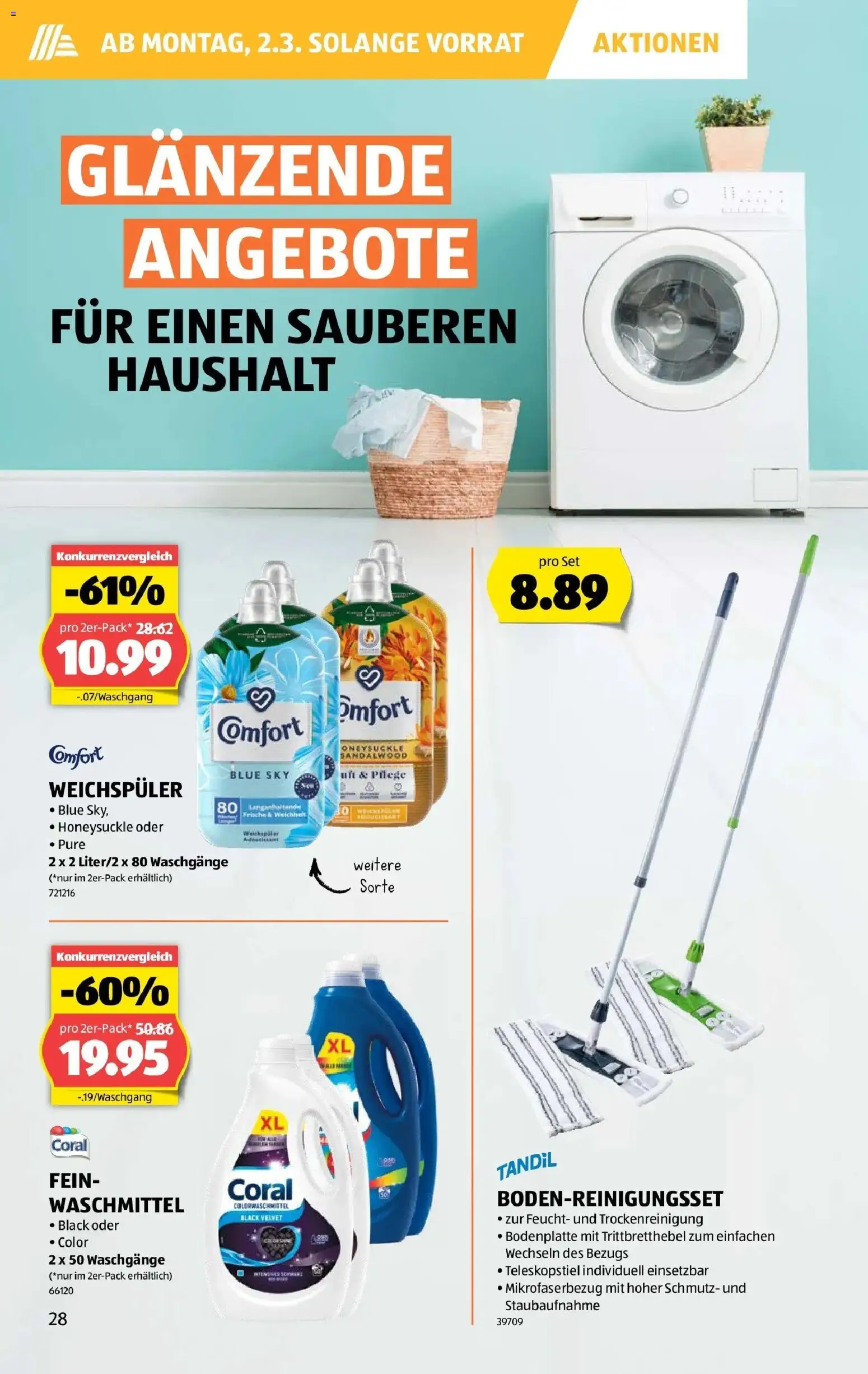 Aldi - Aldi Suisse: Wochenangebote – gültig ab 26.02.2026 | Seite: 28 | Produkte: Weichspüler, Waschmittel