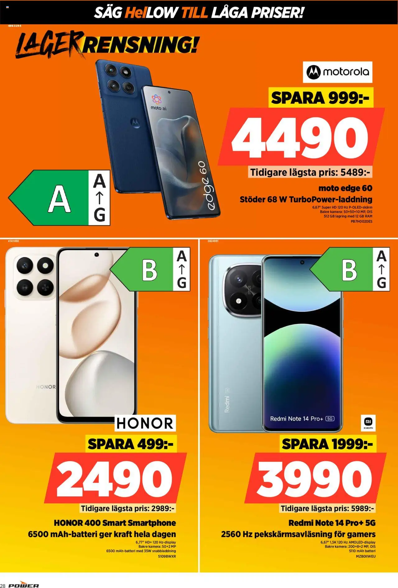 Power reklamblad aktuell från 20.10.2025 | Sida: 28 | Produkter: Såg, Batteri, Smartphone, Kamera
