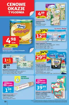 Auchan Gazetka - Pewność niskich cen Hipermarket od 18.09.2025 | Strona: 32 | Produkty: Karta, Papier toaletowy, Pampers, Pieluchomajtki