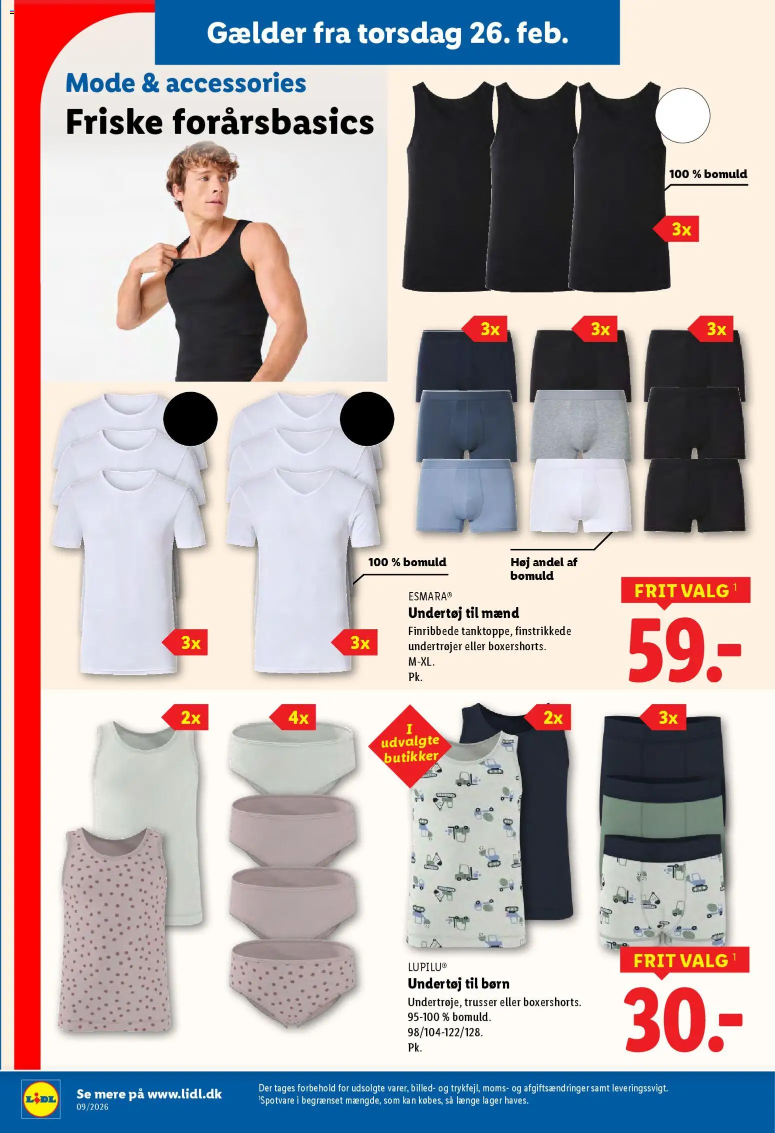Lidl tilbudsavis – gyldig fra 22.02.2026 | Side: 30 | Produkter: Undertøj, Trusser, Søm, Undertrøjer