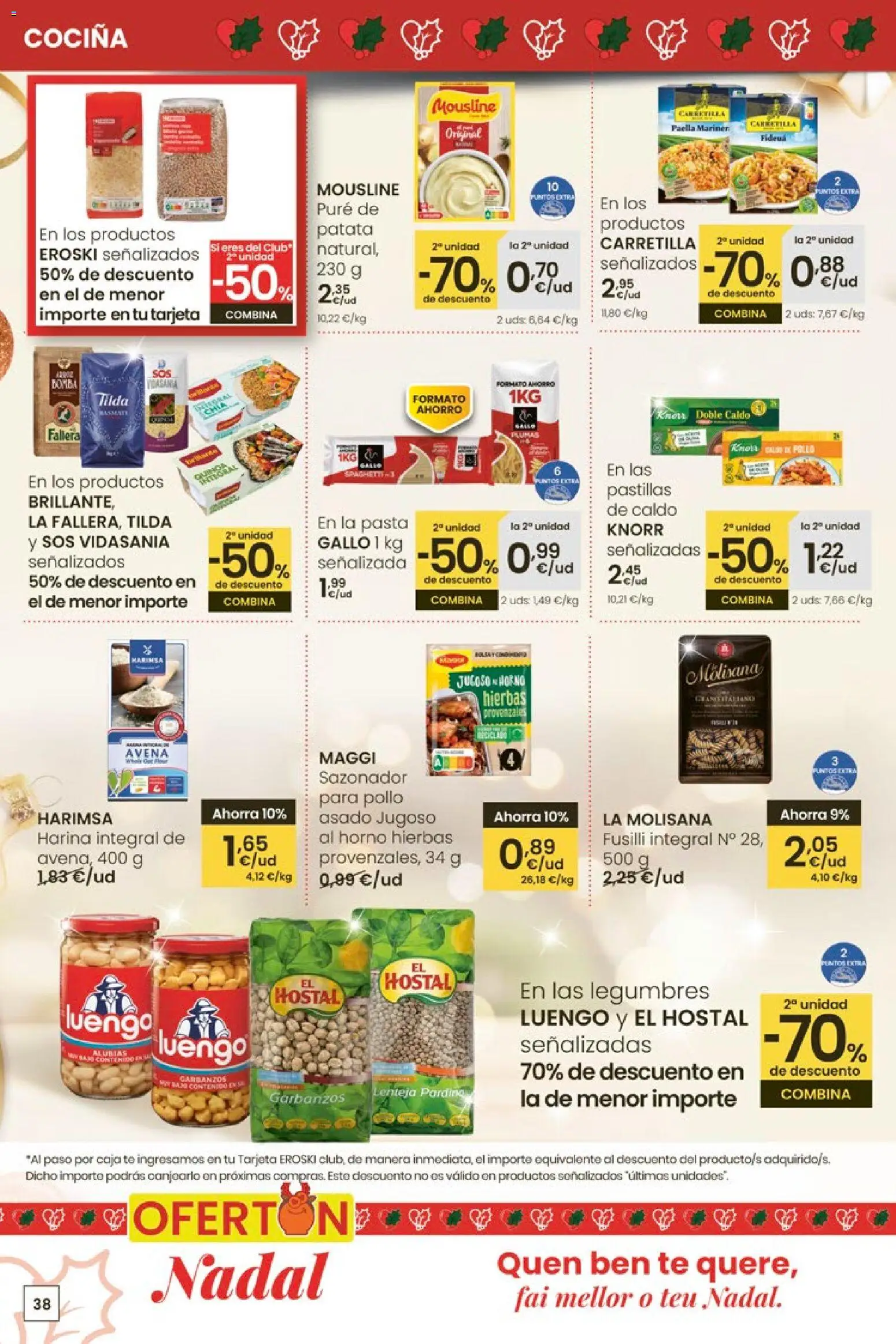 Eroski - Nadal │ válido desde el 18.12.2025 | Página: 38 | Productos: Μπλοκ, Pasta, Té, Cocina