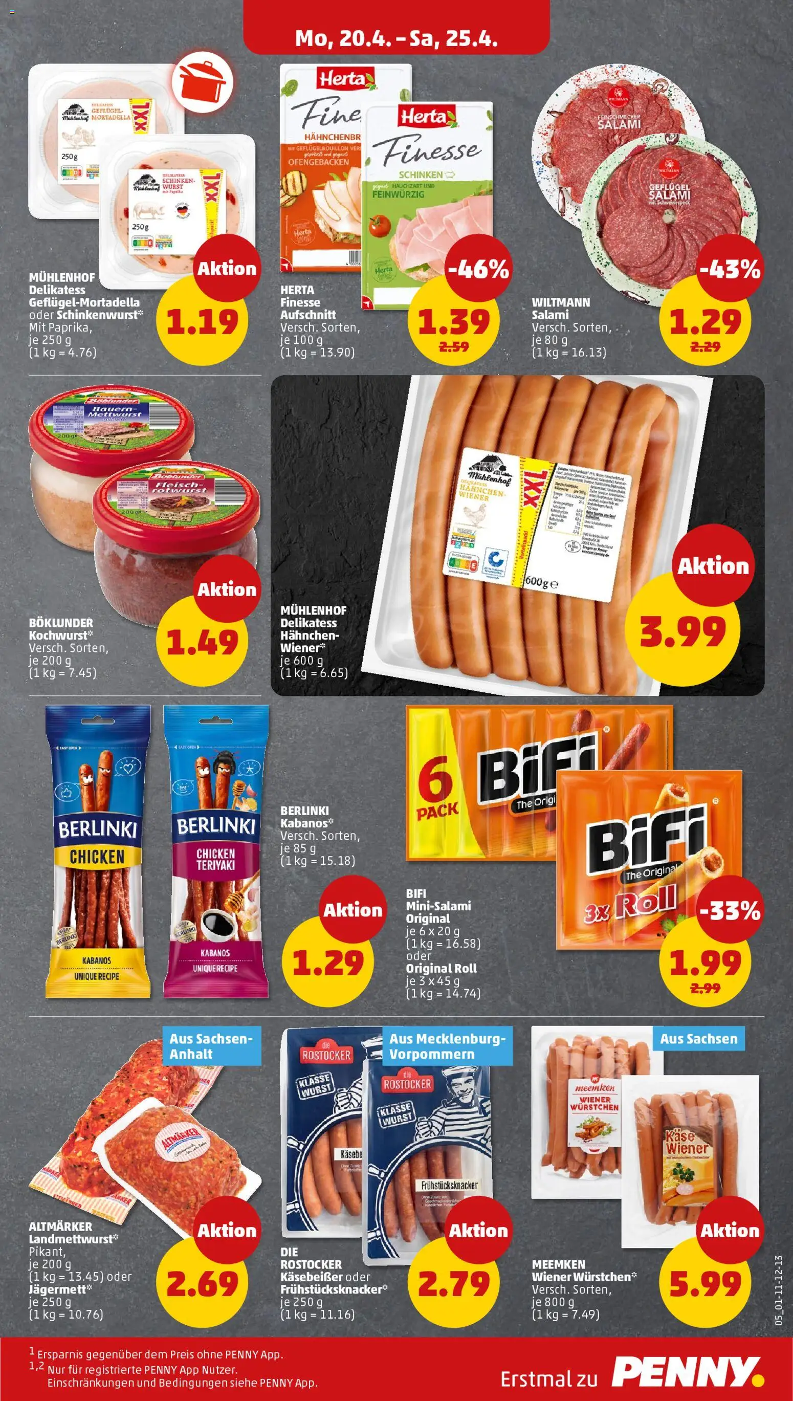 Penny Prospekt 	 – gültig ab 20.04.2026 | Seite: 11 | Produkte: Ofen, Schinken, Herta finesse, Meemken