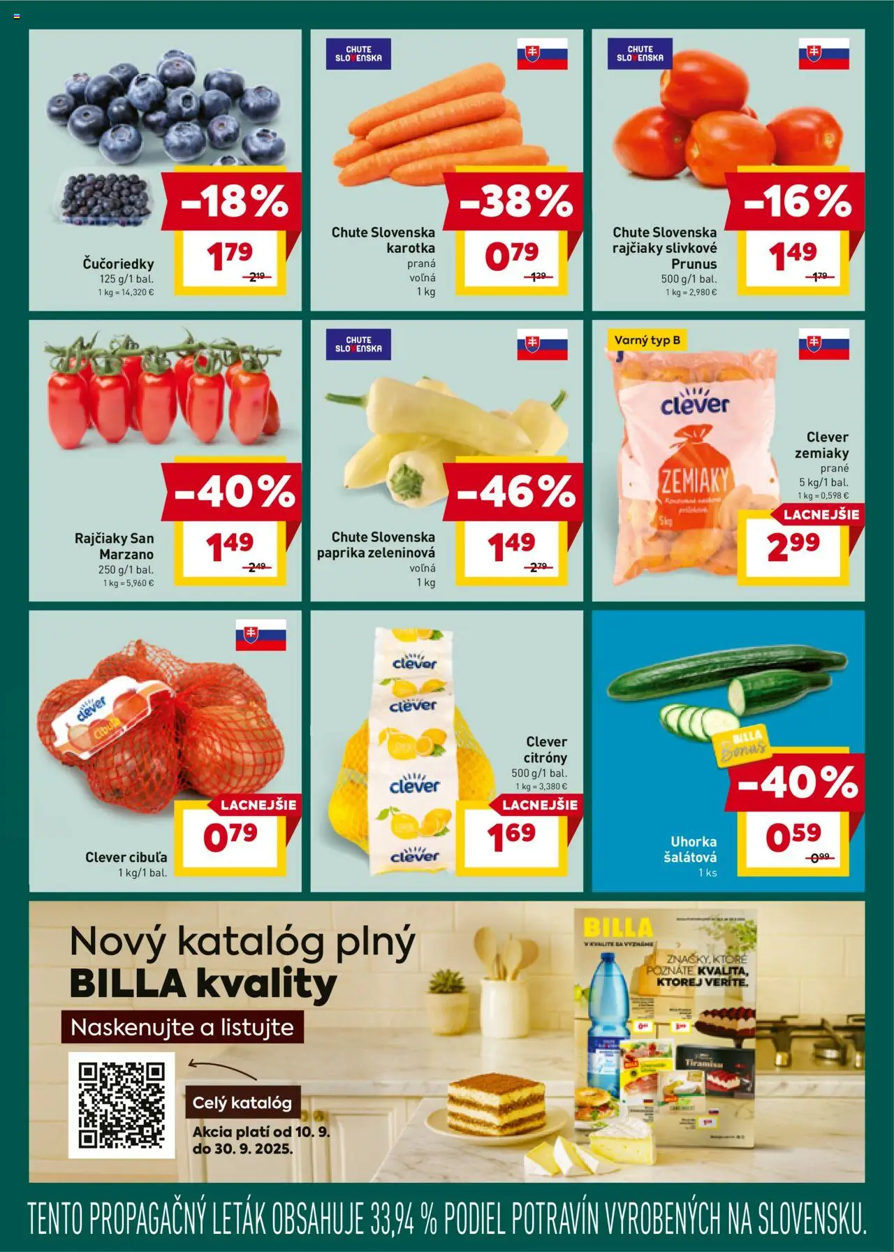 Nové Billa akcie – leták je platný od 10.09.2025 | Strana: 7 | Produkty: Paprika, Citróny, Zemiaky, Cibuľa