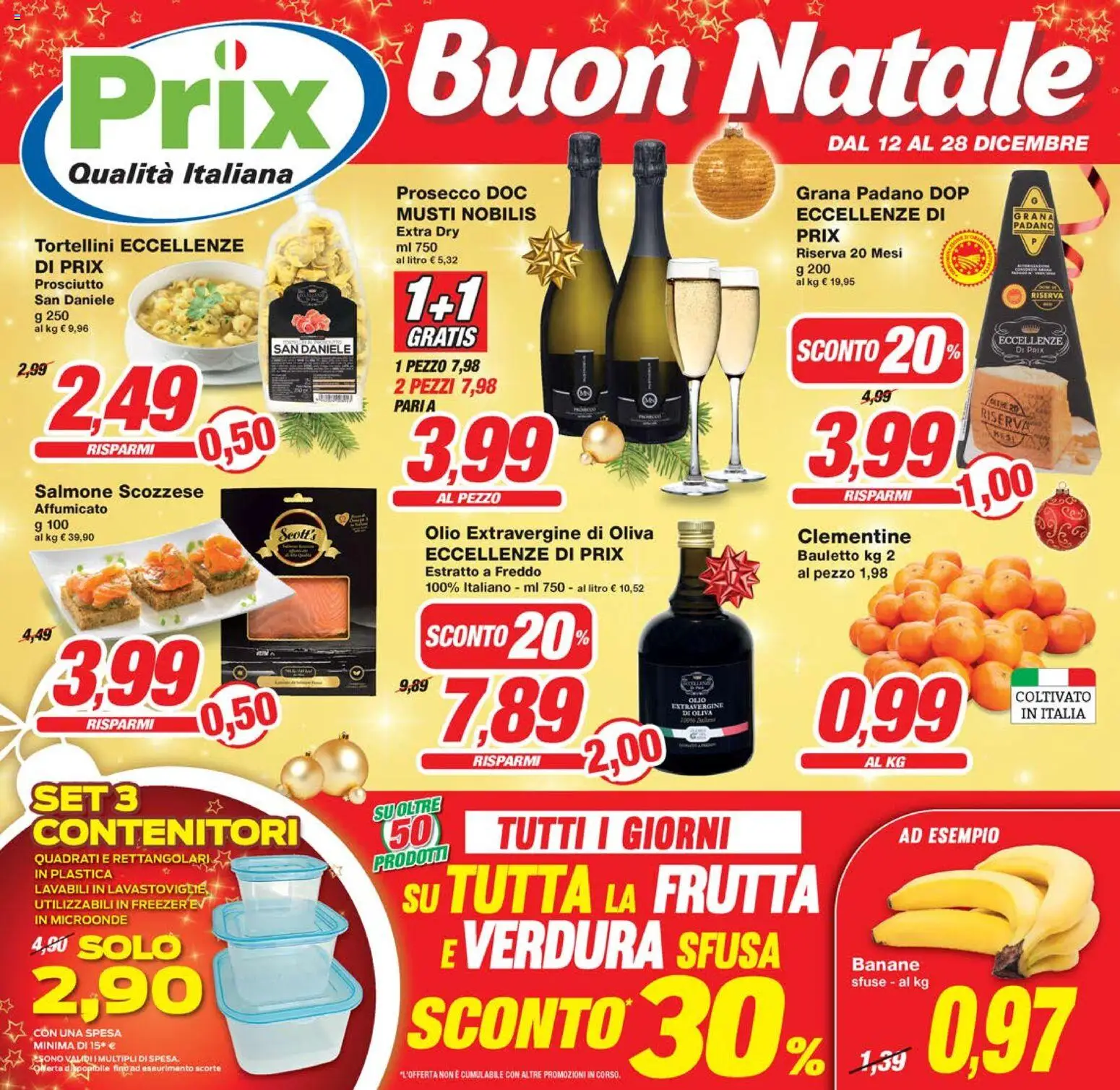Volantino Prix del 12.12.2025 | Pagina: 1 | Prodotti: Microonde, Salmone, Olio, Freezer