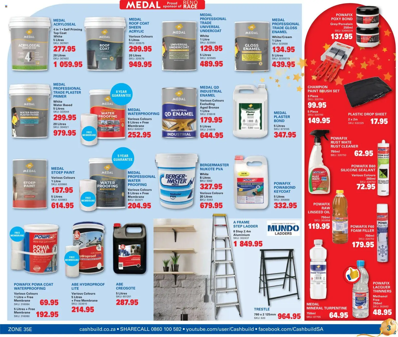 New Cashbuild catalogue – valid from 24.11.2025 | Page: 3 | Products: Primer, Coat, Brush, Water