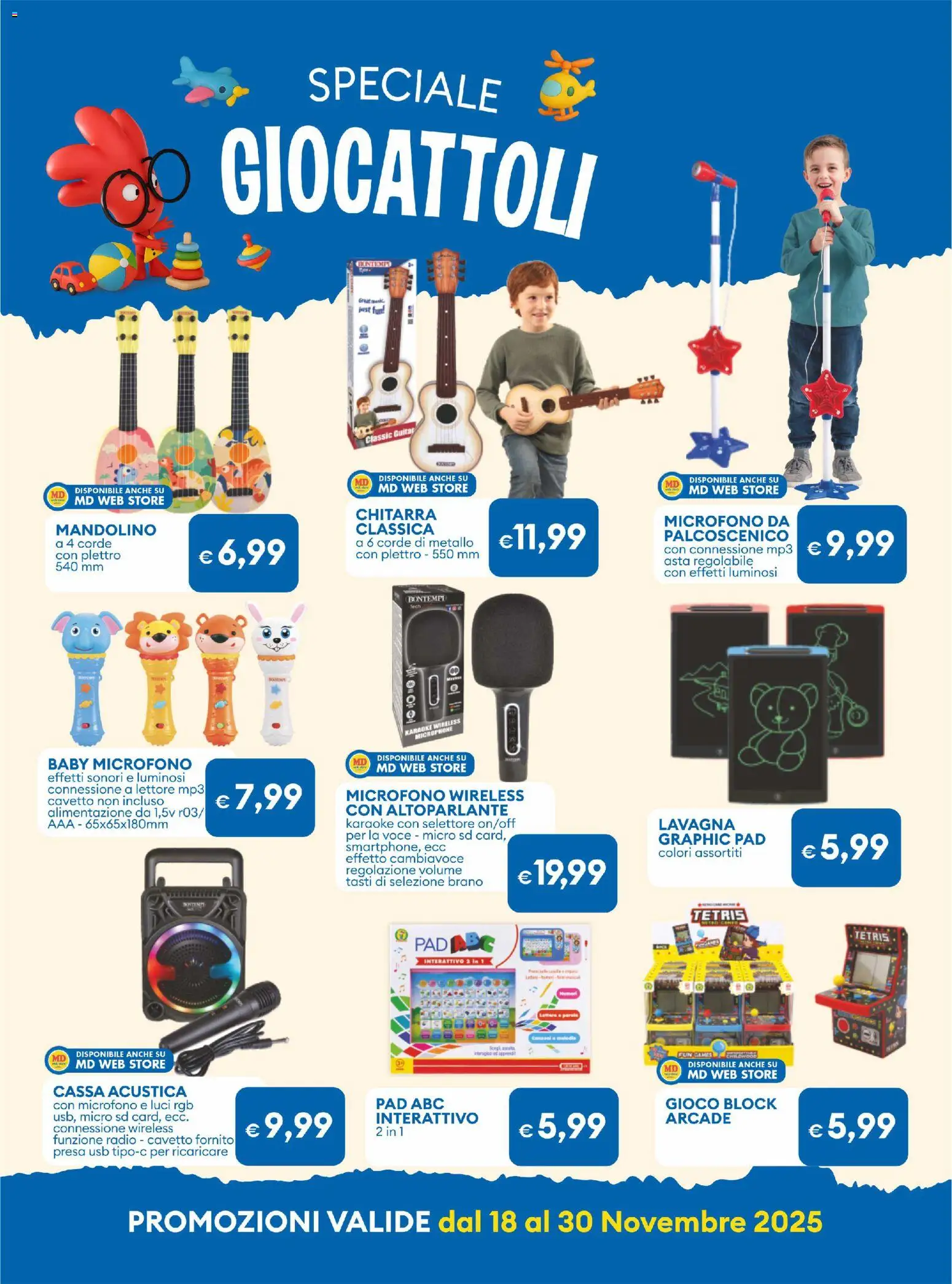 Volantino MD Discount del 18.11.2025 | Pagina: 38 | Prodotti: Radio, MP3, Gioco, USB