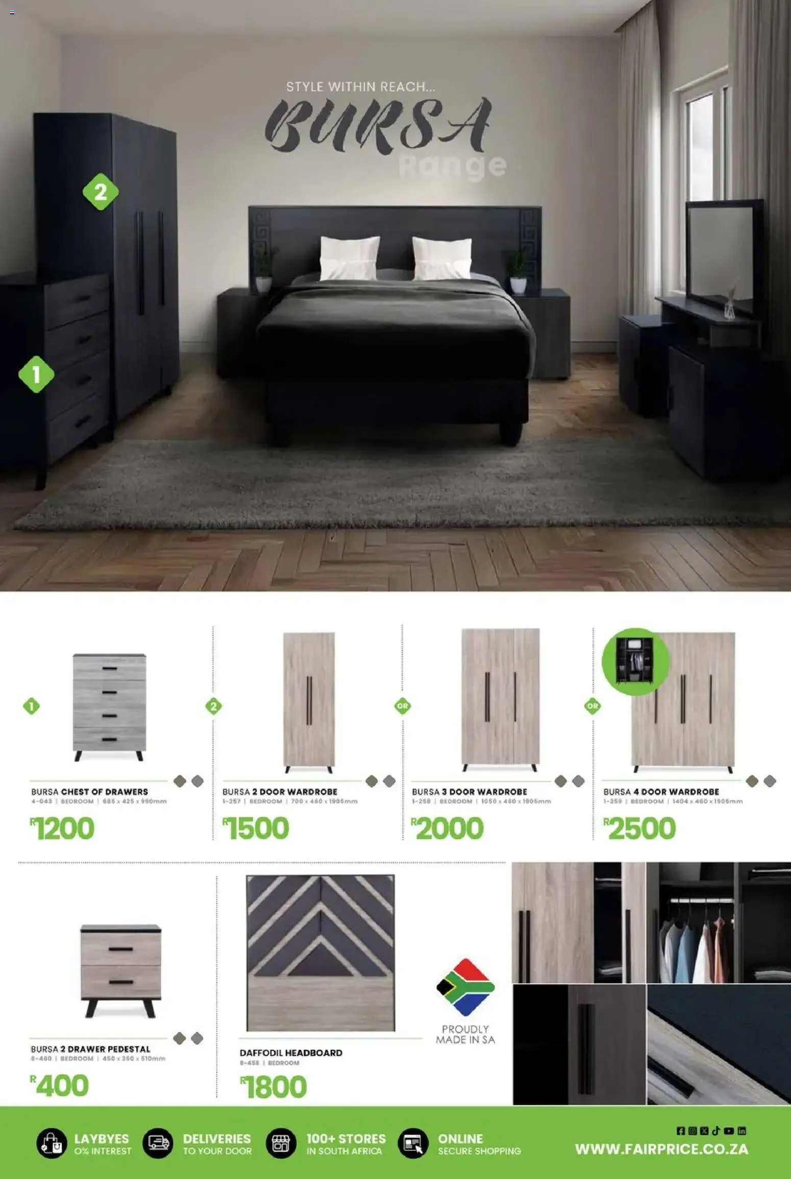 New Fair Price catalogue – valid from 31.10.2025 | Page: 13 | Products: Pedestal, Headboard, Wardrobe, Chest of drawers