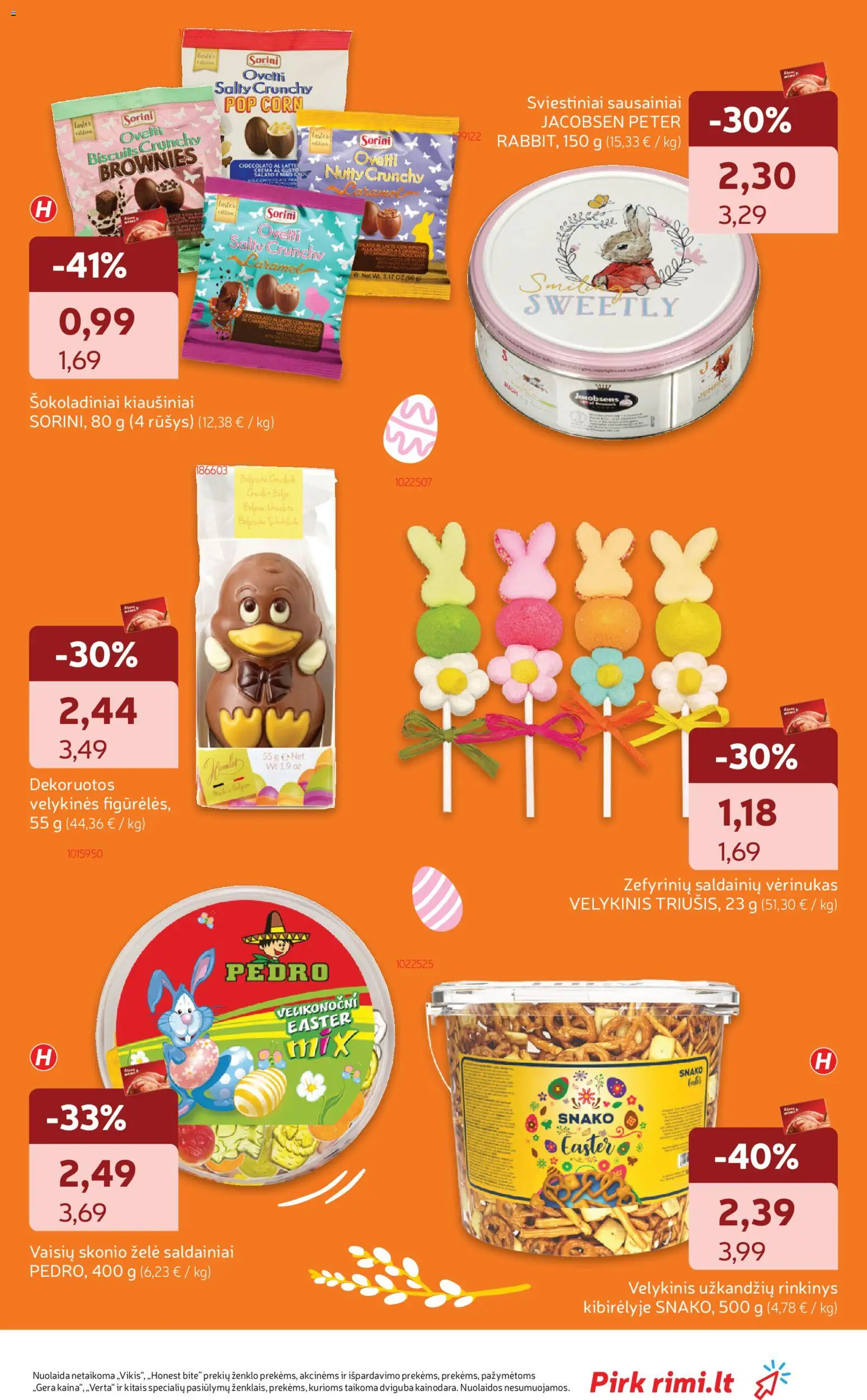 Rimi akcijos nuo 24.03.2026 | Puslapis: 27 | Prekių: Sausainiai, Kiaušiniai, Saldainiai