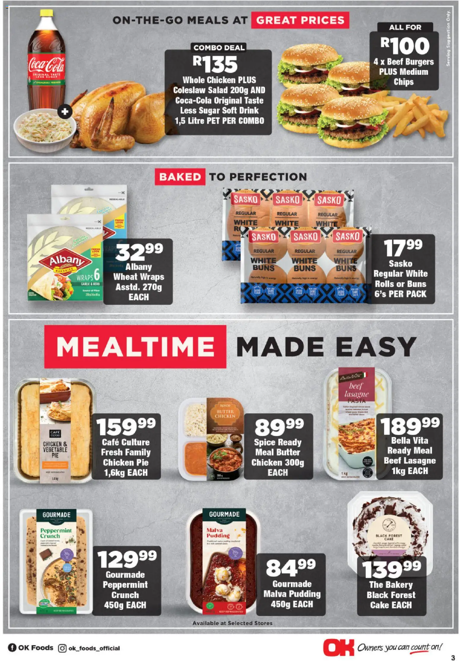 New OK Foods catalogue – valid from 25.11.2025 | Page: 3 | Products: Bakery, Buns, Burgers, Chips