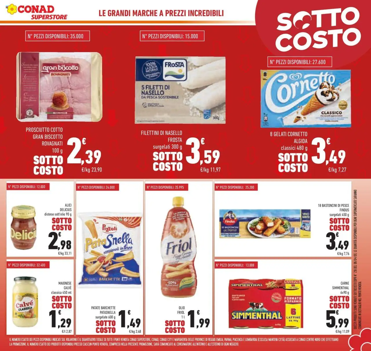 Volantino Conad del 04.06.2025 | Pagina: 3 | Prodotti: Prosciutto Cotto, Olio, Forno, Nasello