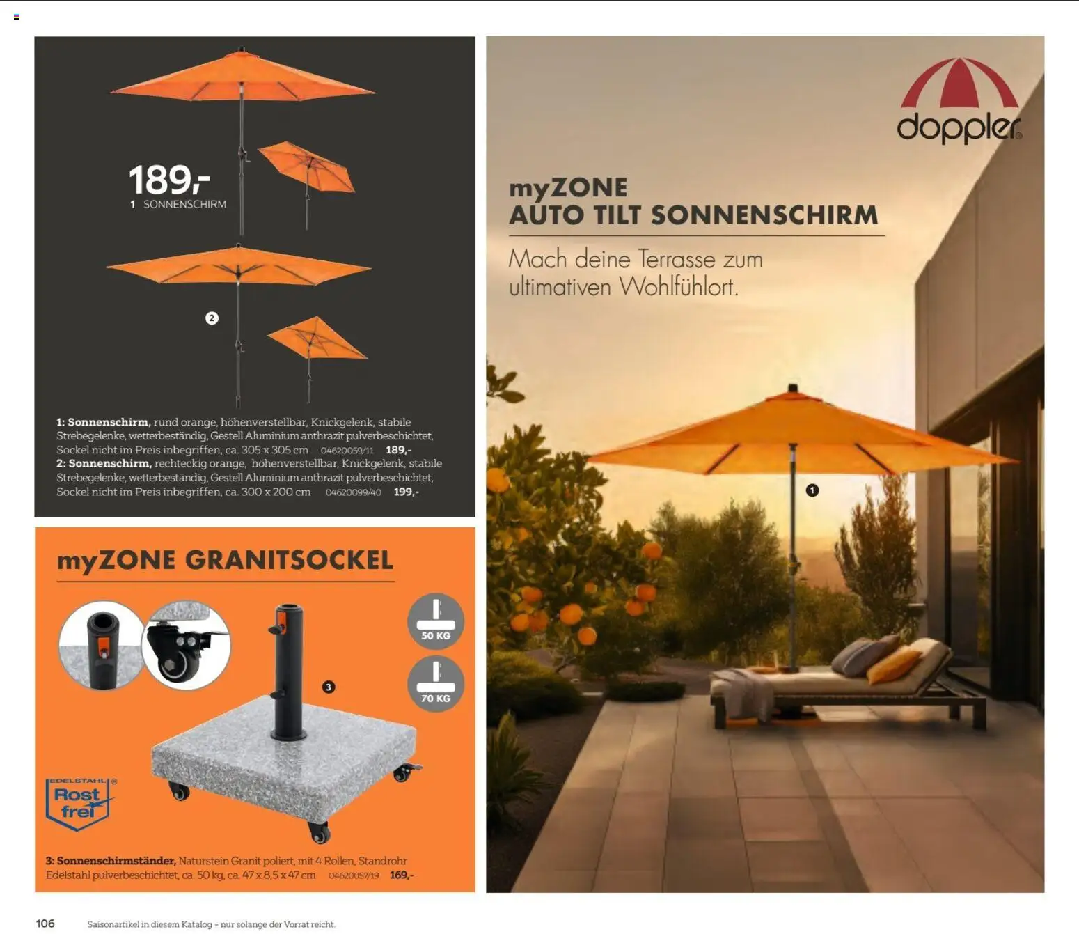 XXXL Lutz My Home Garten – gültig ab 23.02.2026 | Seite: 106 | Produkte: Sonnenschirm