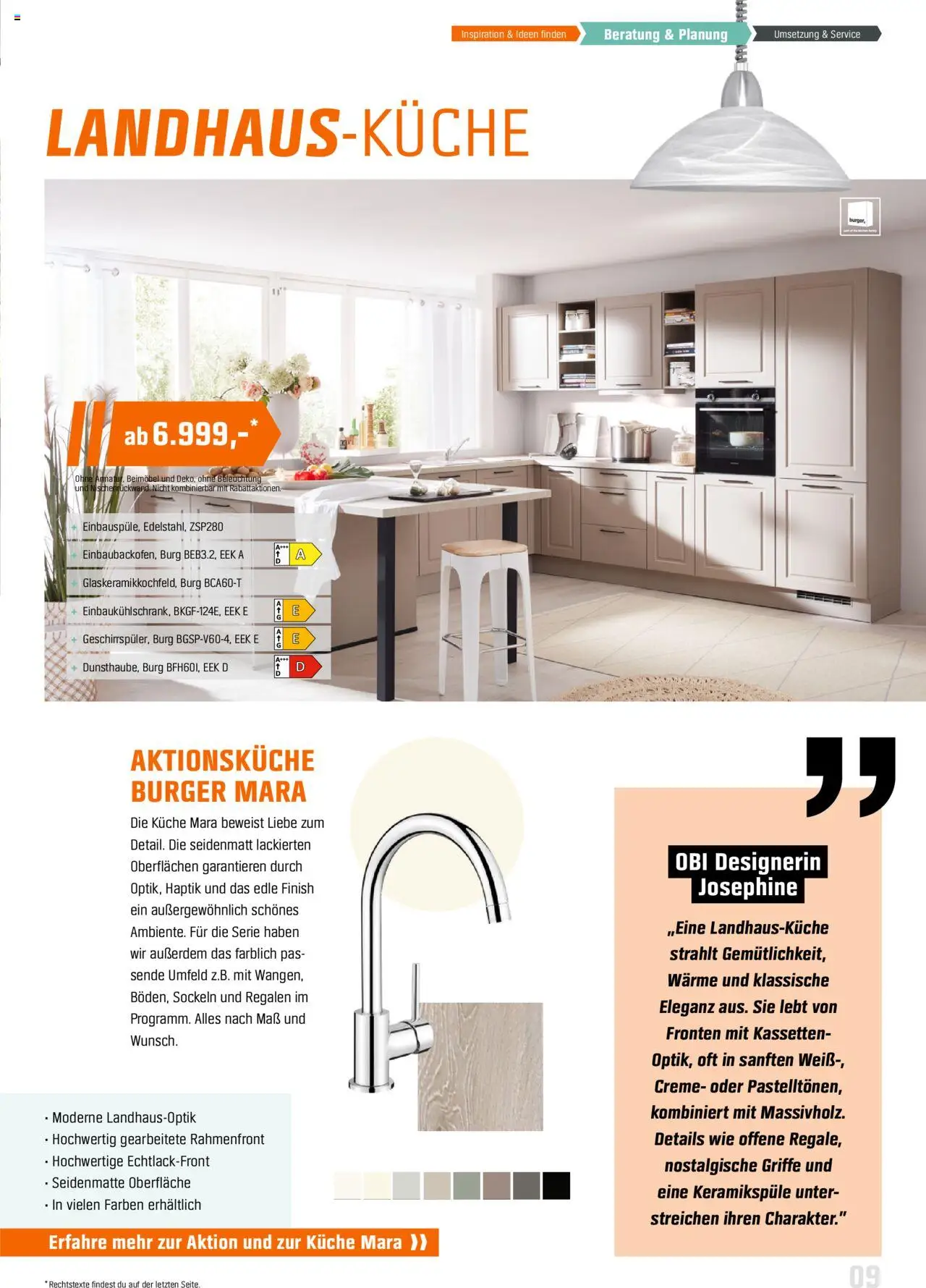 Obi - Markenküchen nach Maß - gültig ab dem 31.07.2025 | Seite: 9 | Produkte: Küche, Burger, Finish, Creme