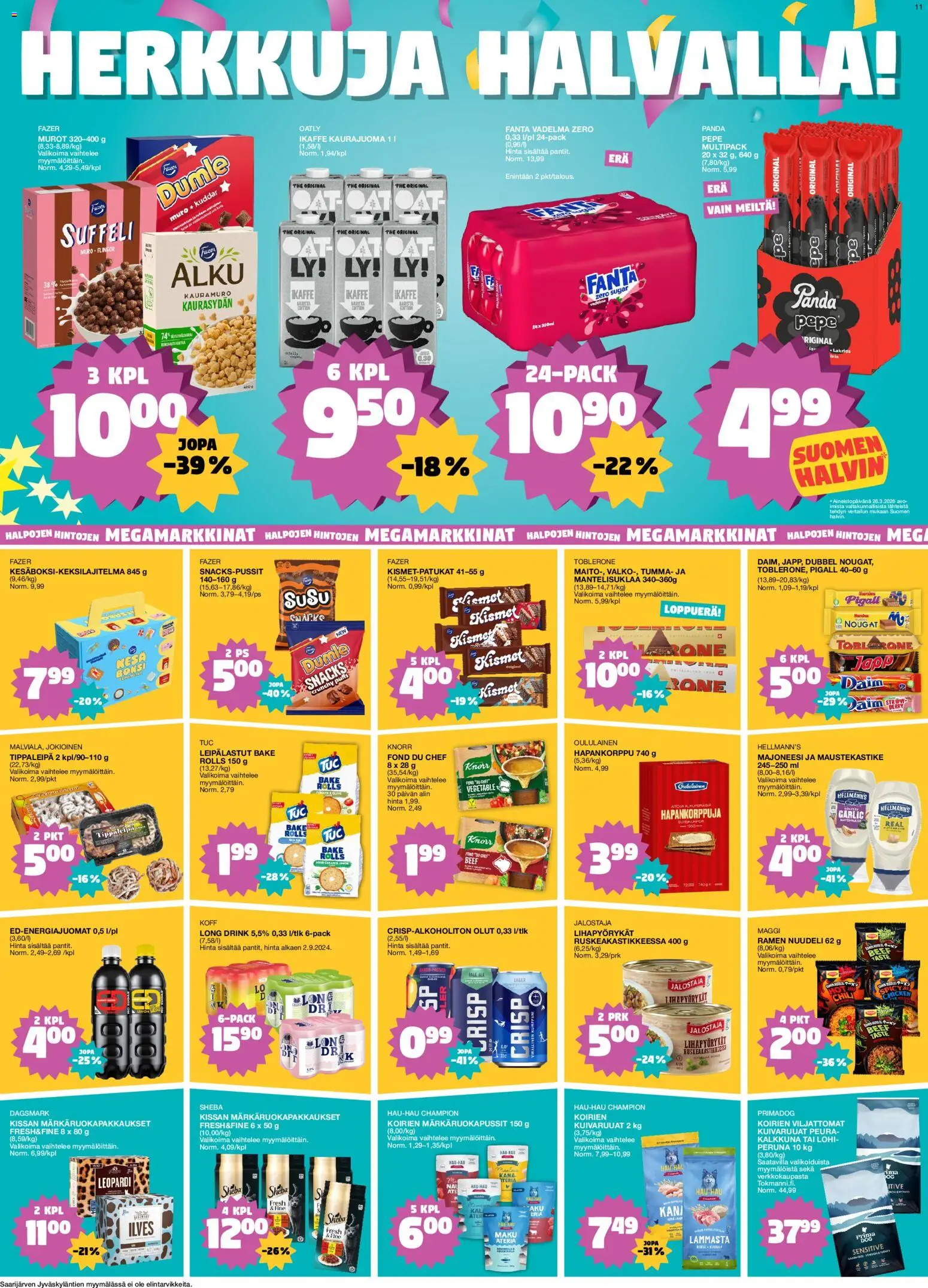 Tokmanni tarjoukset – voimassa 13.04.2026 alkaen | Sivu: 11 | Tuotteet: Lohi, Chili, Peruna, Fanta