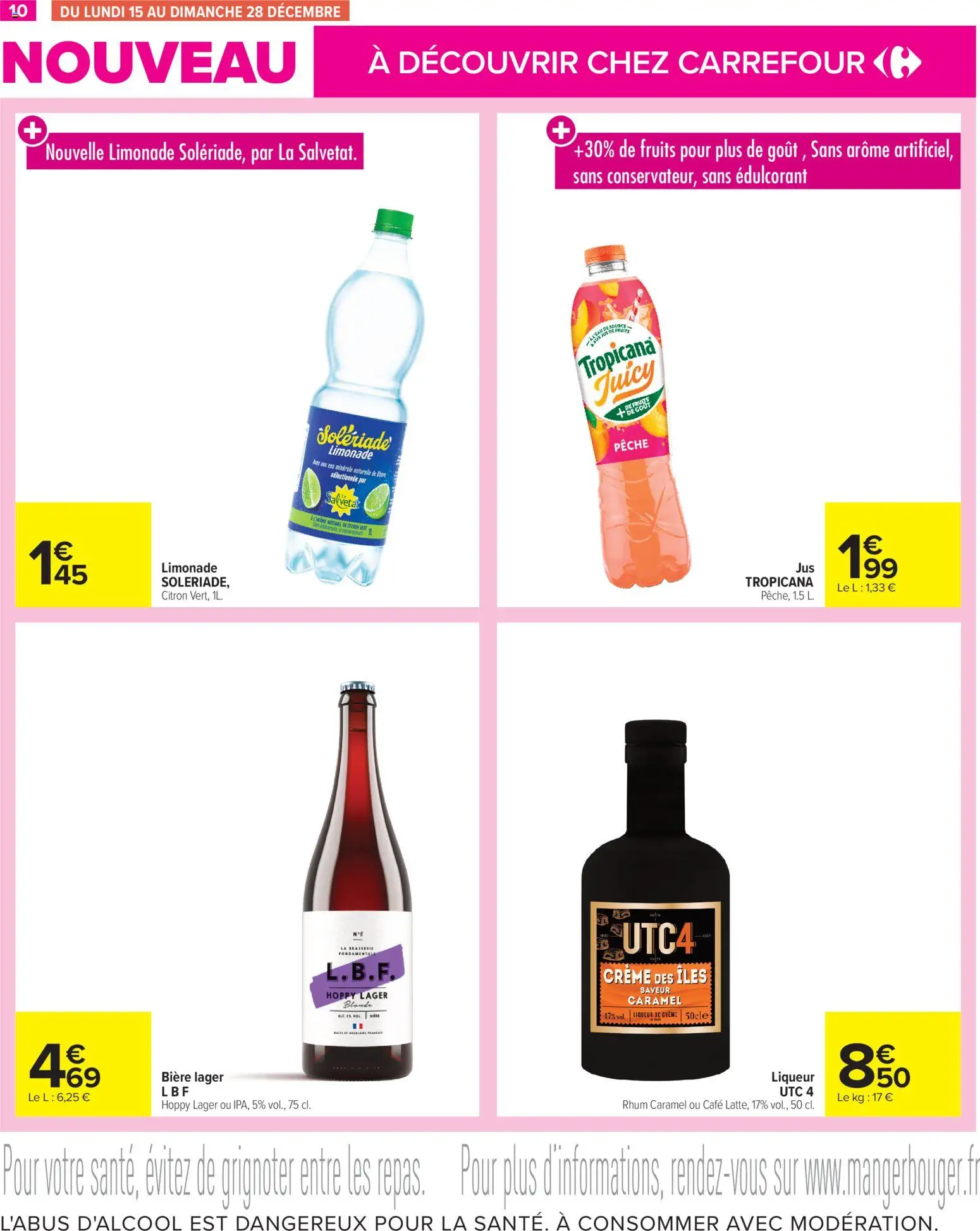 {H1} | Page: 10 | Produits: Citron, Édulcorant, Jus, Crème