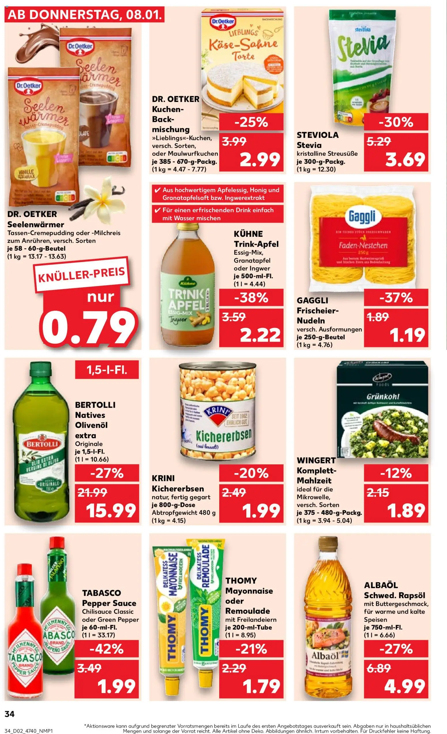 Kaufland prospekt Hannover	 – gültig ab 08.01.2026 | Seite: 34 | Produkte: Äpfel, Mayonnaise, Nudeln, Kuchen
