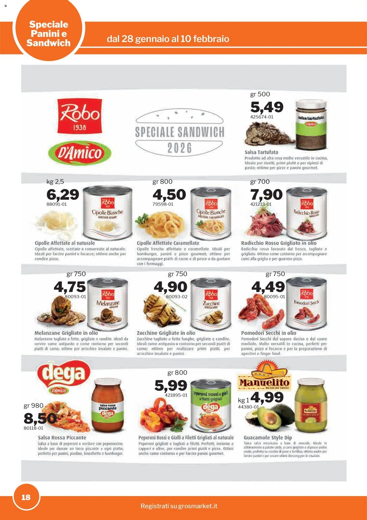 Volantino Sogegross del 28.01.2026 | Pagina: 18 | Prodotti: Pesce, Cipolle, Verdure, Crostini