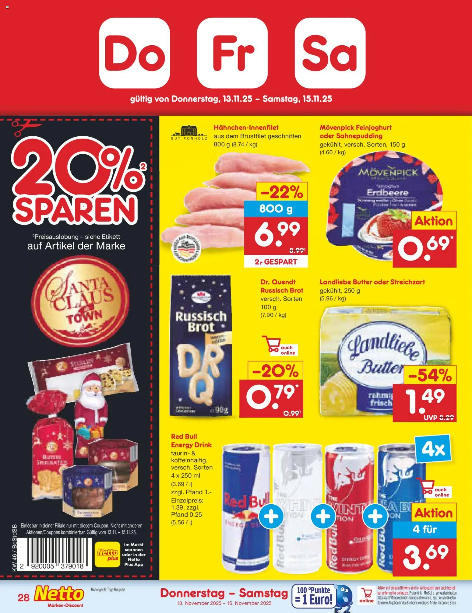 Netto Marken-Discount Prospekt 	 – gültig ab 10.11.2025 | Seite: 36 | Produkte: Red bull, Energy, Butter, Landliebe butter