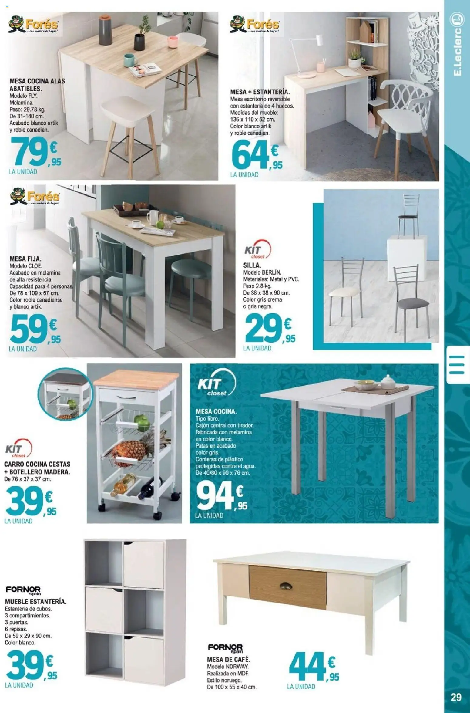 E.Leclerc folleto │ válido desde el 07.01.2026 | Página: 29 | Productos: Crema, Cocina, Peso, Mesa