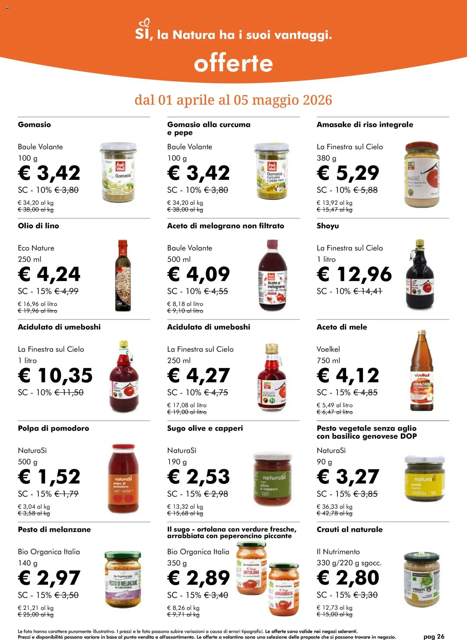 Volantino Natura Sì del 01.04.2026 | Pagina: 26