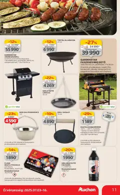 Auchan akciós ujság - amely érvényes a következő dátumtól: 03.07.2025 | Oldal: 11 | Termékek: Sütő, Grill, Vasaló, Gázgrill