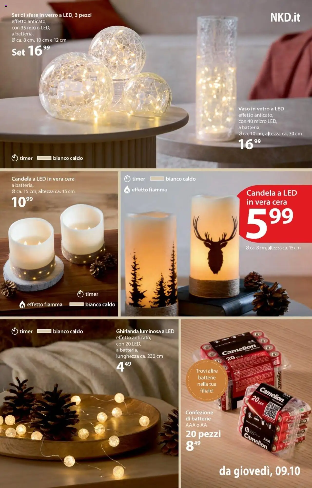 Volantino NKD del 09.10.2025 | Pagina: 19 | Prodotti: Candela, Batterie, Vaso