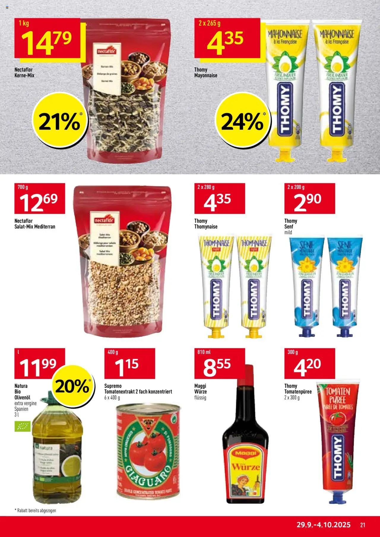 Prodega Aktionen – gültig ab 29.09.2025 | Seite: 21 | Produkte: Tomatenpüree, Tomaten, Mayonnaise