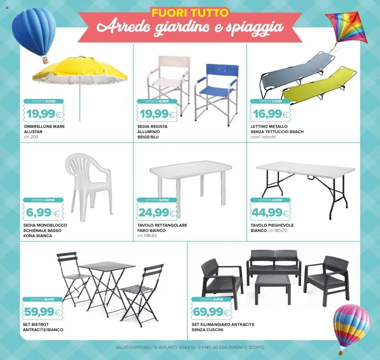 Volantino Oasi del 07.08.2025 | Pagina: 25 | Prodotti: Ombrellone, Lettino, Alluminio, Sedia