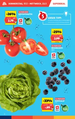 Aldi Aktionen ab 17.07.2025 | Seite: 2 | Produkte: Gemüse, Früchte