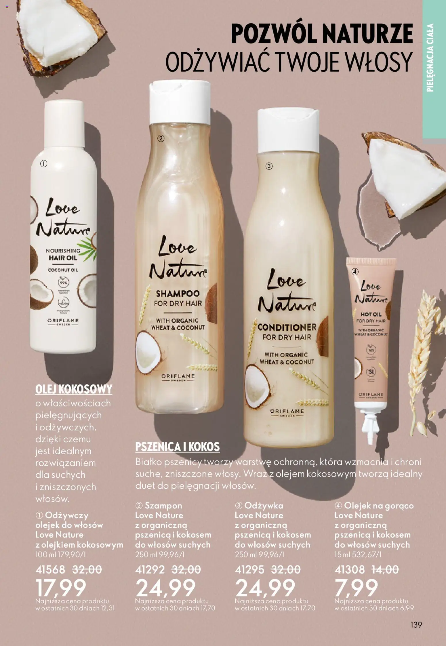 Oriflame Katalog 2 2026 od 21.01.2026 | Strona: 139 | Produkty: Olej kokosowy, Szampon, Odżywka, Olejek do włosów