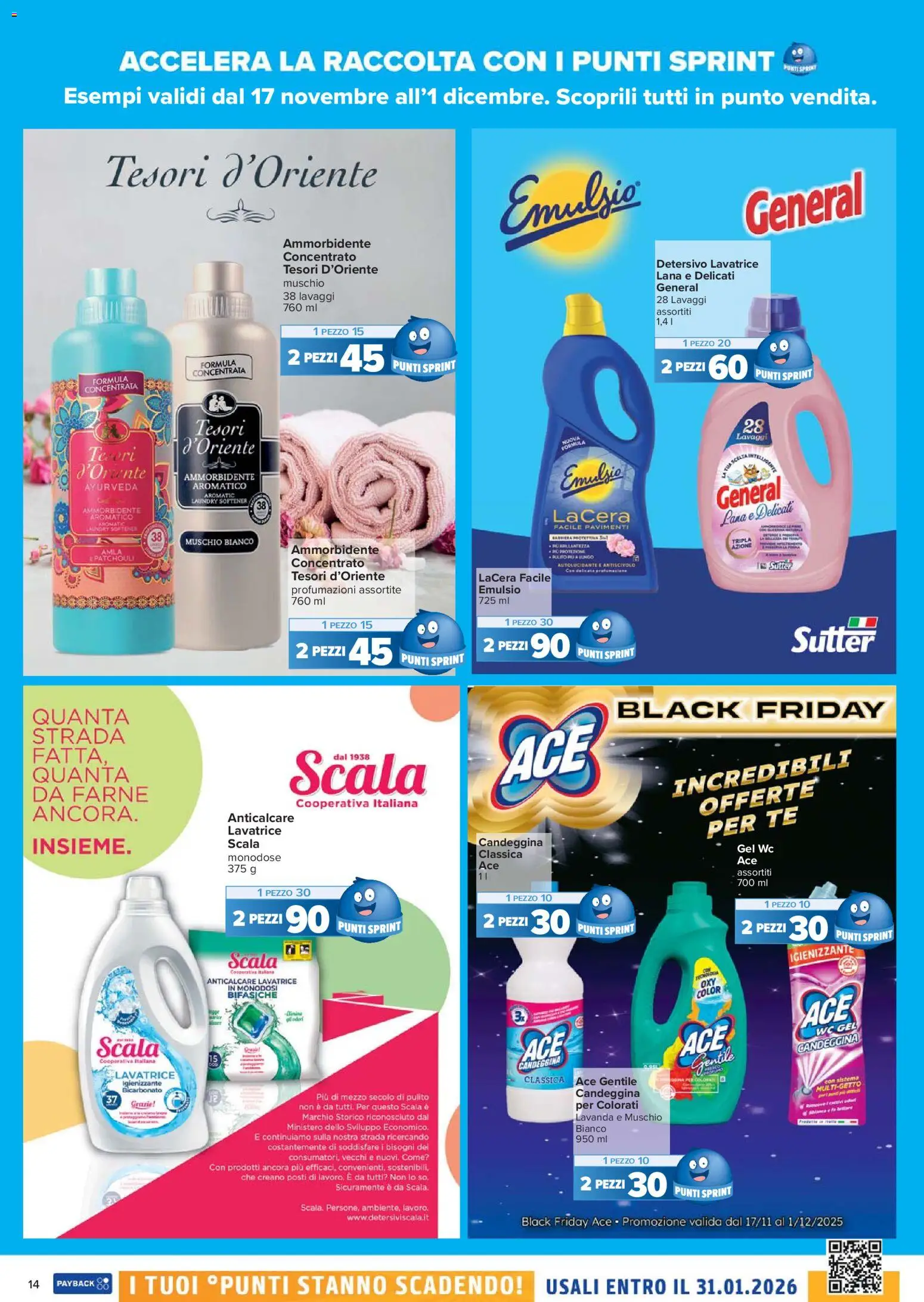 Volantino Carrefour del 17.11.2025 | Pagina: 14 | Prodotti: Tè, Anticalcare, Lavatrice, WC