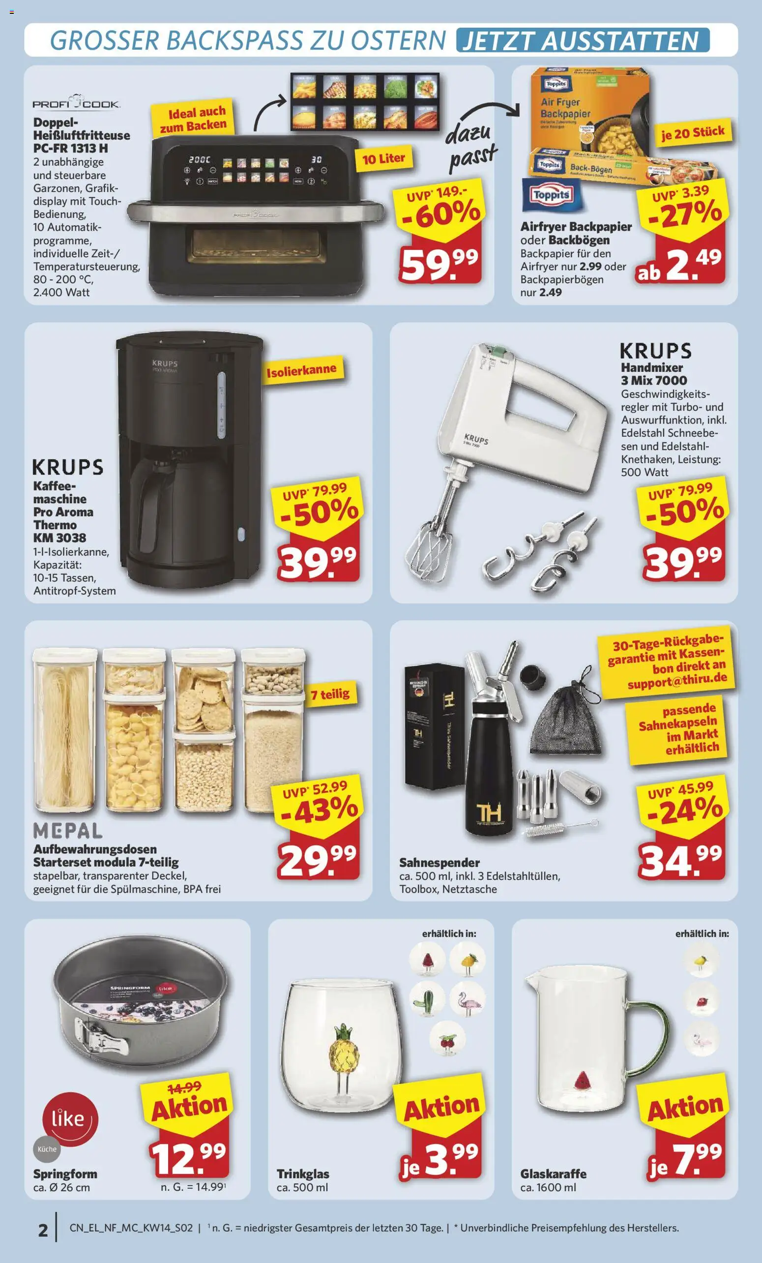 Combi - Sonderangebote – gültig ab 30.03.2026 | Seite: 2 | Produkte: Krups, Kaffee, Handmixer, Heißluftfritteuse