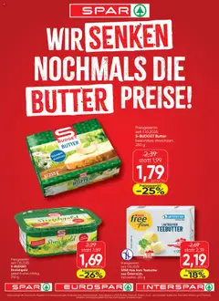 Spar Burgenland - Preissenkung Butter  ab 01.10.2025 gültig
