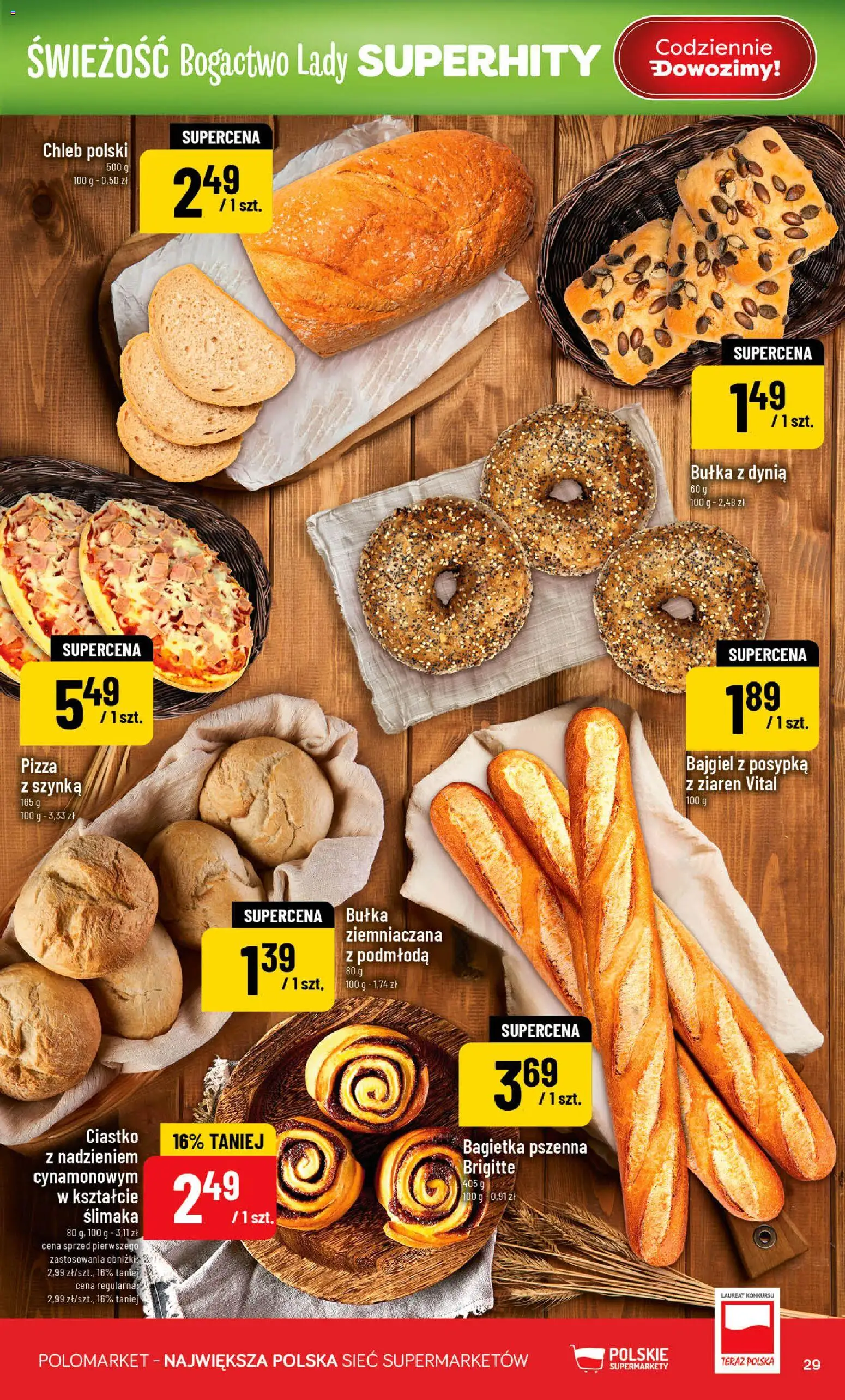 POLOmarket Gazetka od 25.02.2026 | Strona: 29 | Produkty: Bułka, Bagietka, Chleb, Pizza