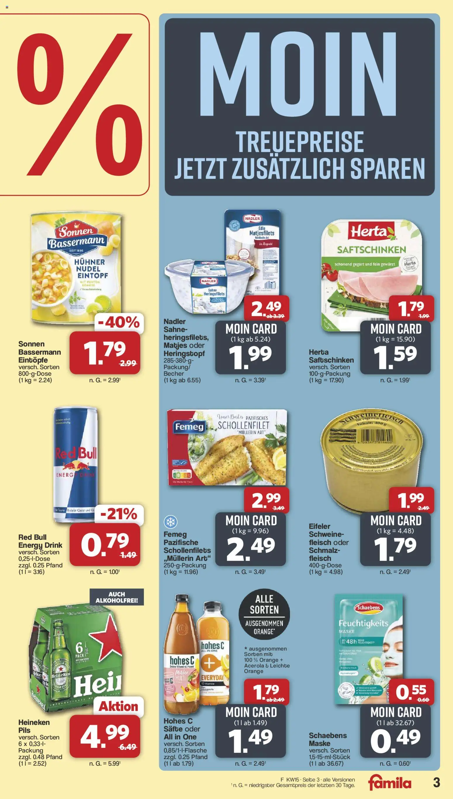 Famila Nordwest Prospekt 	 – gültig ab 07.04.2026 | Seite: 3 | Produkte: Red bull, Pils, Maske, Heineken