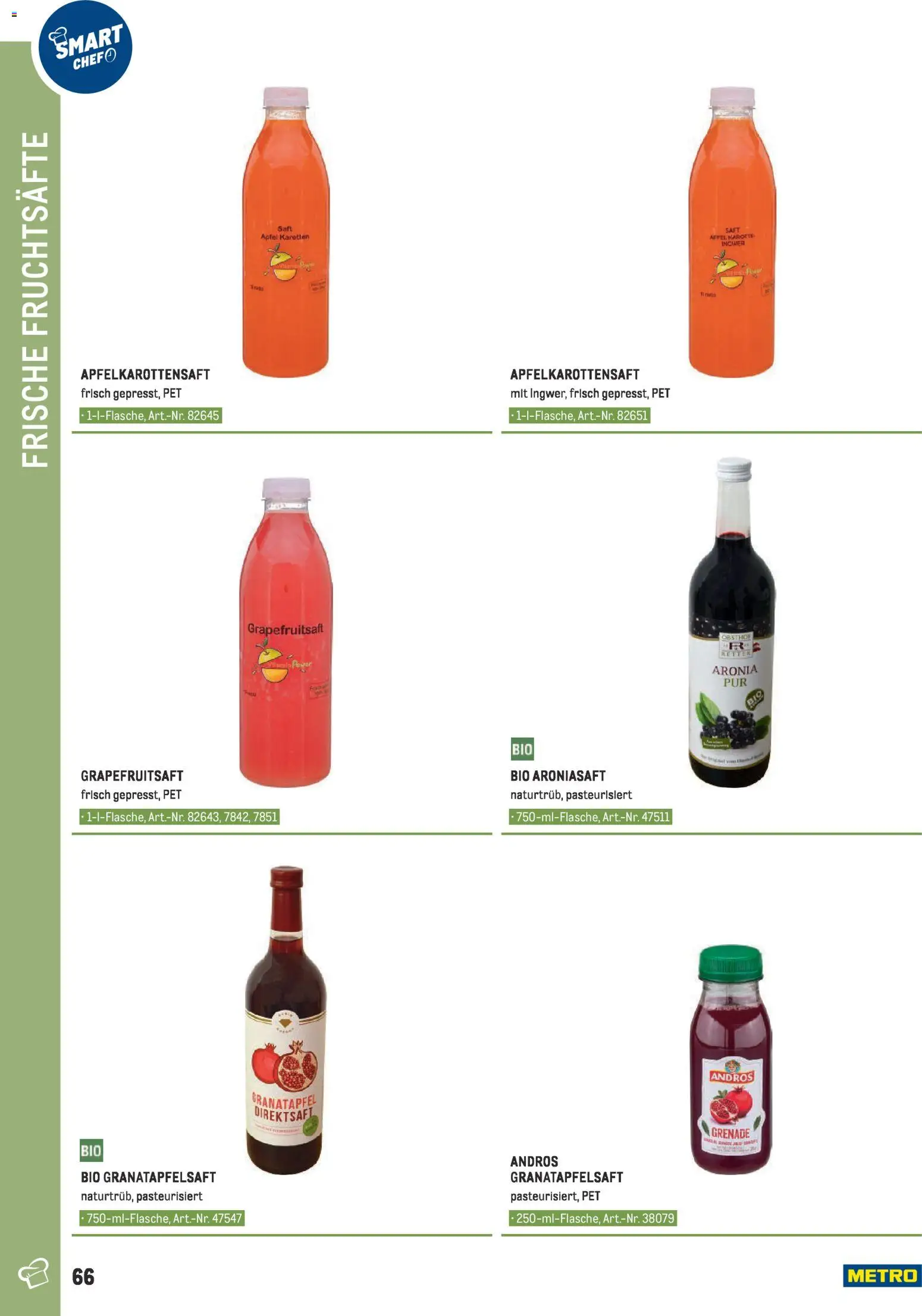 Metro angebote - Smart Chef Obst & Gemüse gültig ab 26.03.2026 | Seite: 66 | Produkte: Karotte, Saft, Äpfel