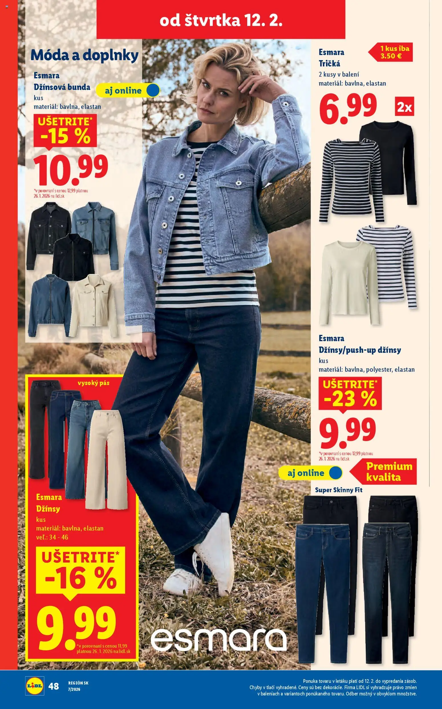 Nové Lidl akcie – leták je platný od 12.02.2026 | Strana: 48 | Produkty: Pás, Bunda