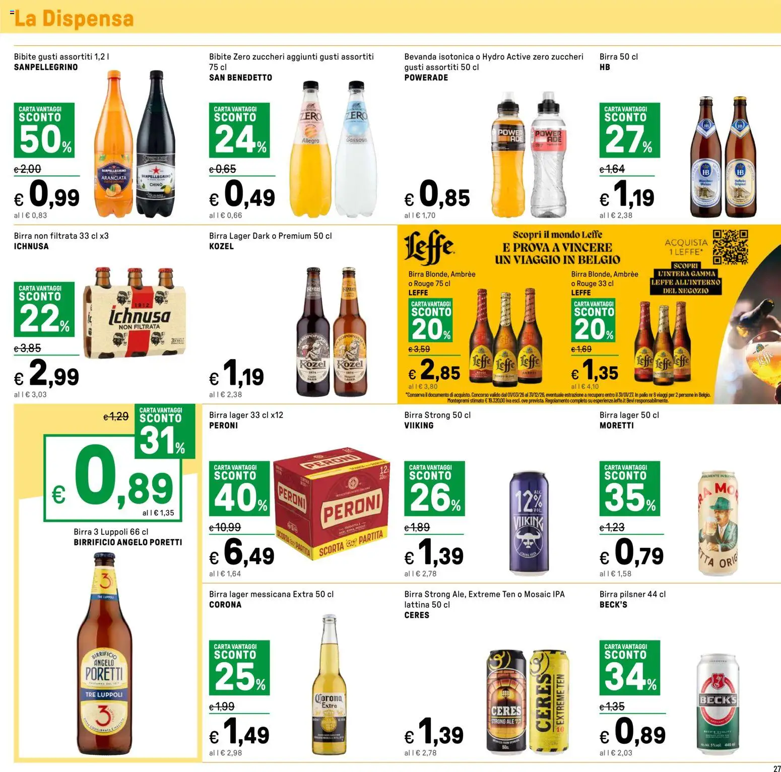 Volantino Iper del 07.04.2026 | Pagina: 27 | Prodotti: Birra, Ceres, Bibite
