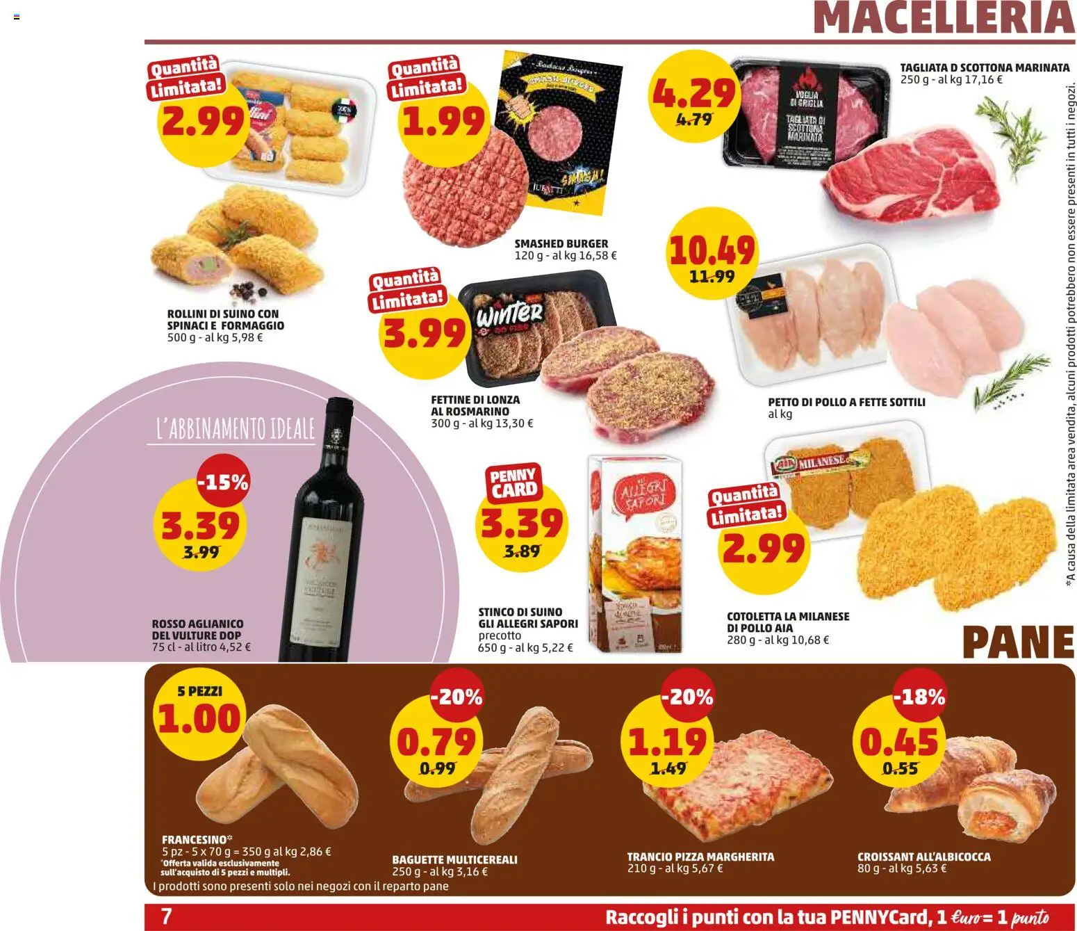 Volantino PENNY del 06.11.2025 | Pagina: 7 | Prodotti: Petto di Pollo, Rosmarino, Spinaci, Croissant