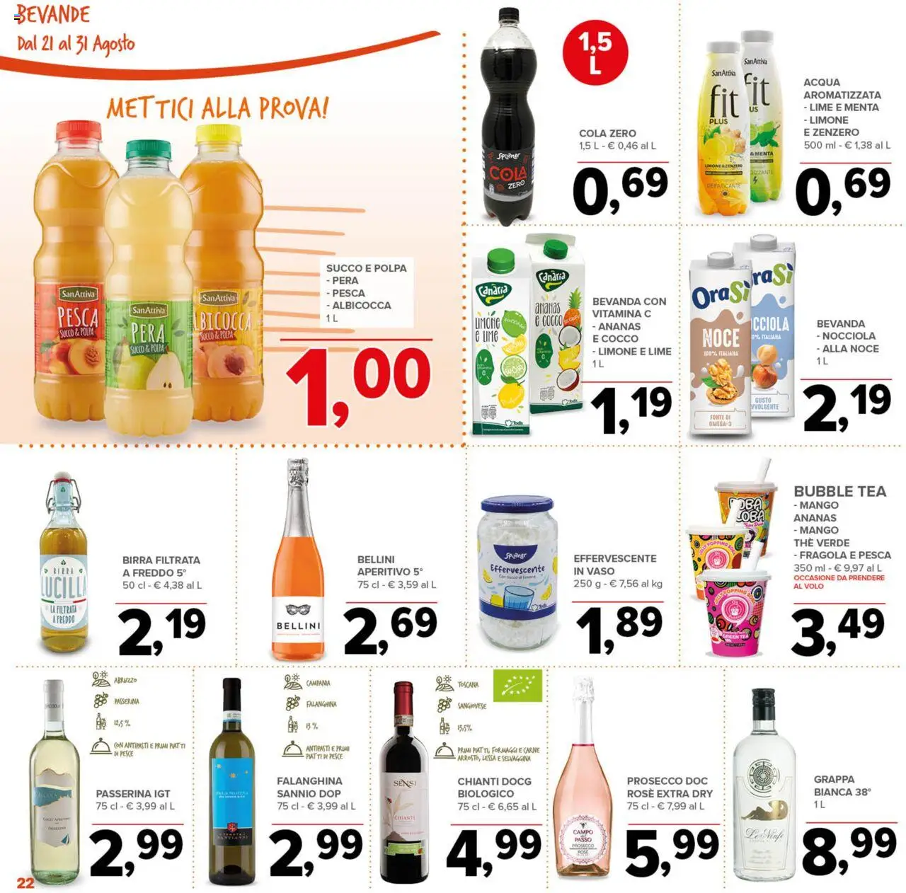 Volantino Todis del 21.08.2025 | Pagina: 22 | Prodotti: Pesce, Prosecco, The, Cocco