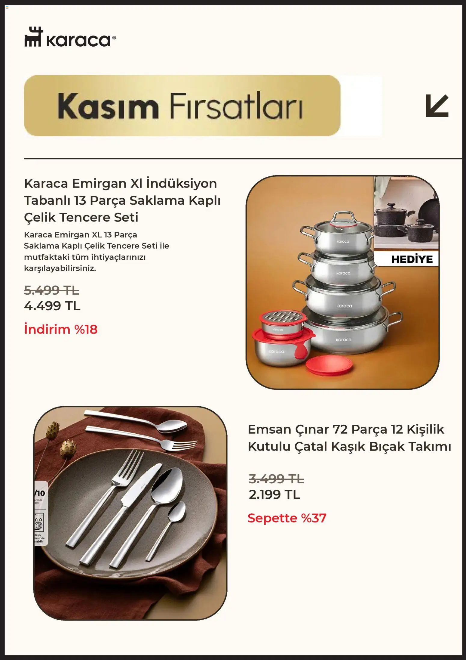 Karaca Black Friday - 03.11.2025 tarihinden itibaren geçerlidir | Sayfa: 2 | Ürünler: Çatal, Tencere seti